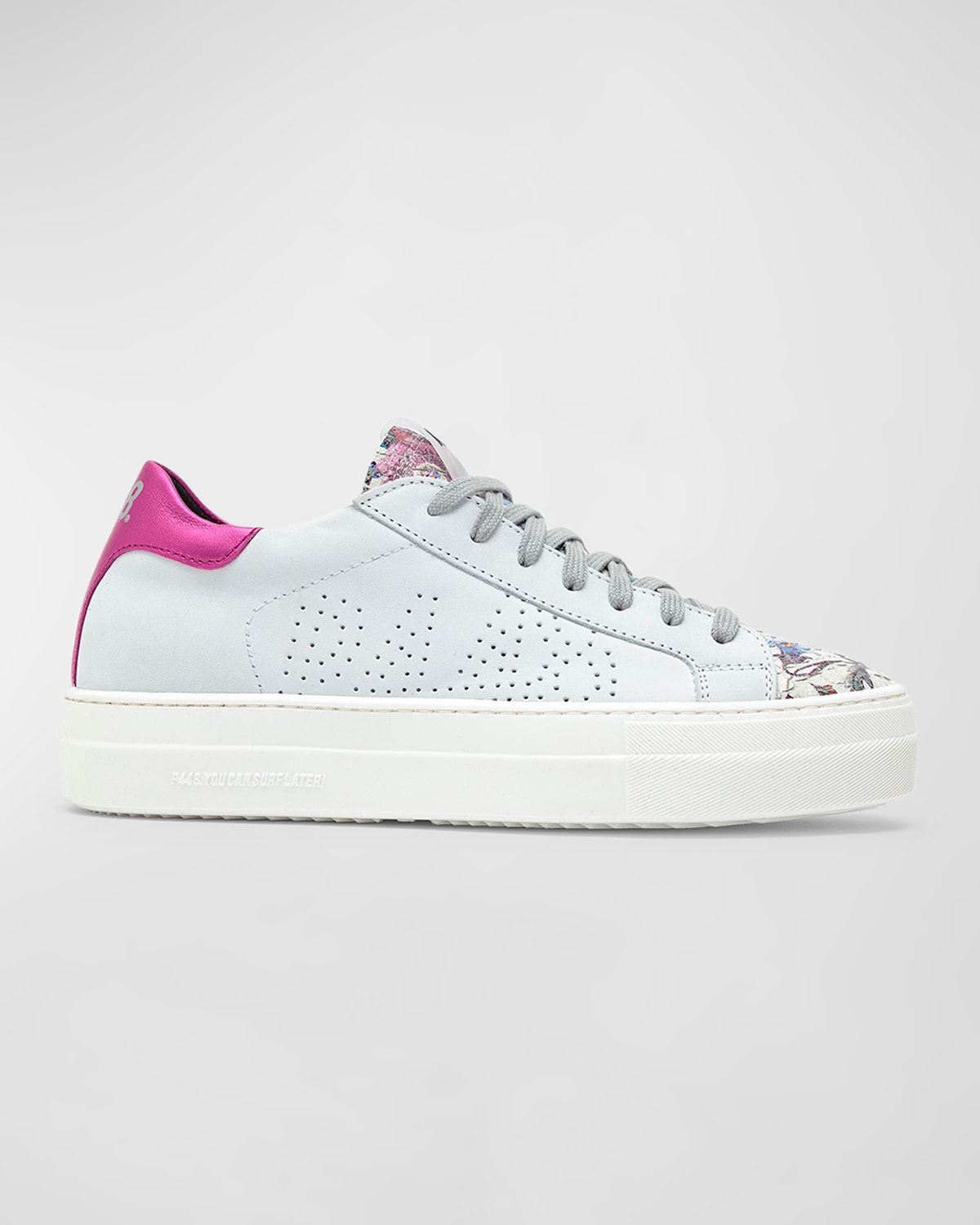 P448 Thea Mixed Leather Low-top Sneakers In Flowpy