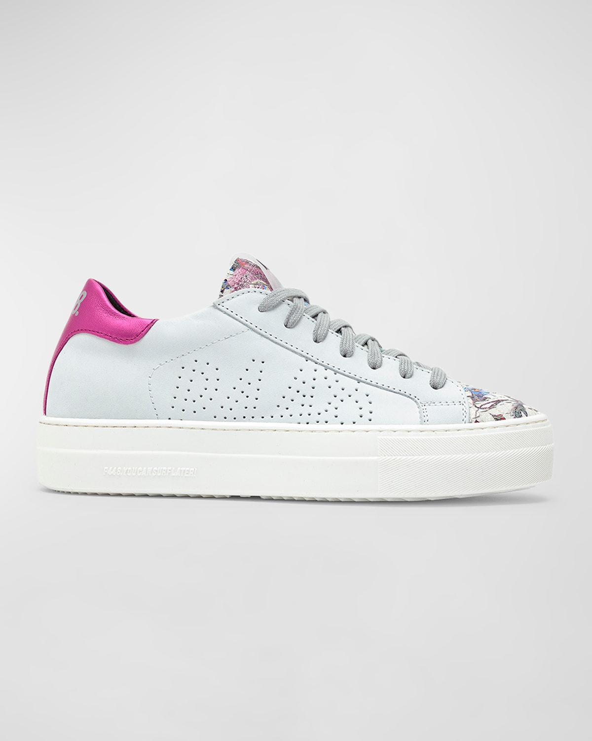 P448 THEA MIXED LEATHER LOW-TOP SNEAKERS