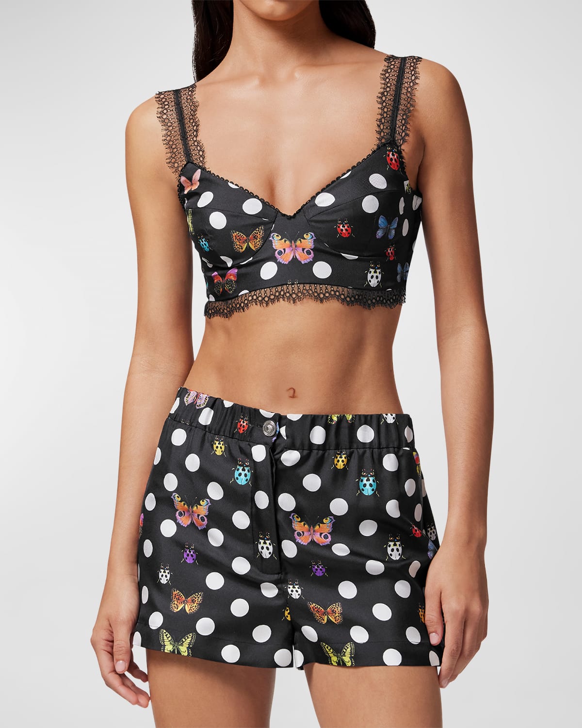 Versace X Dua Lipa Butterflies Bustier Top In Black ModeSens