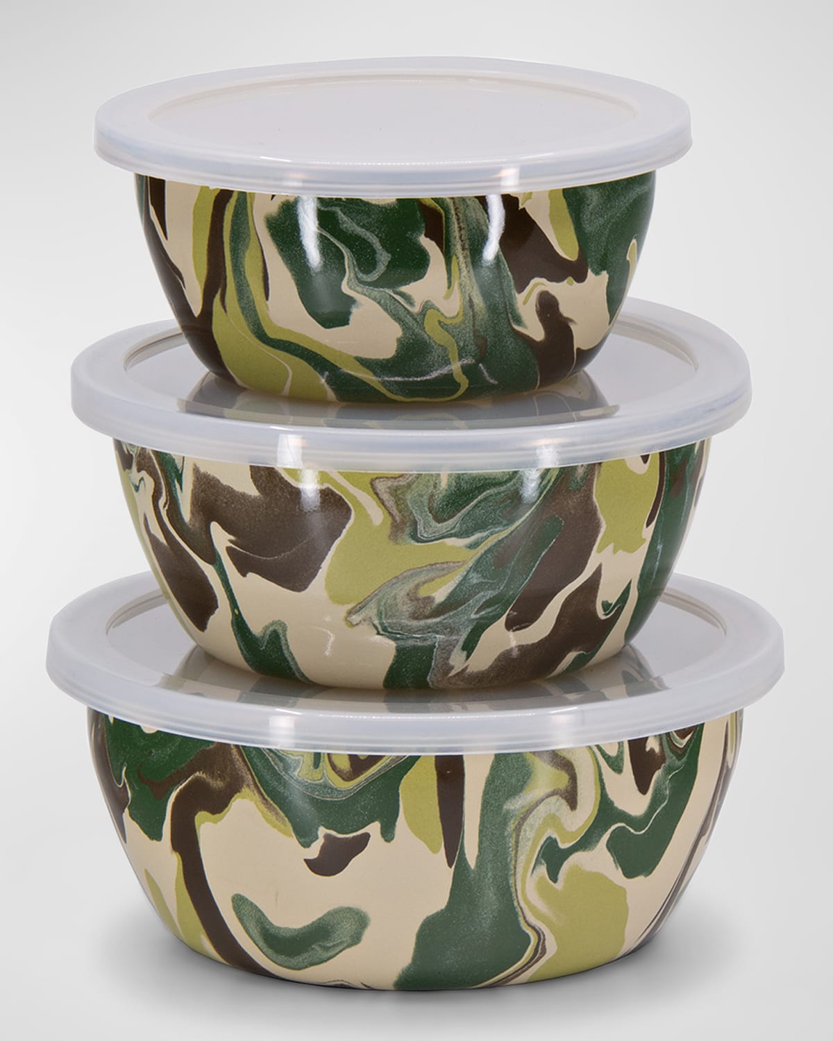 Camouflage Marbled Nesting Bowls, Set of 3