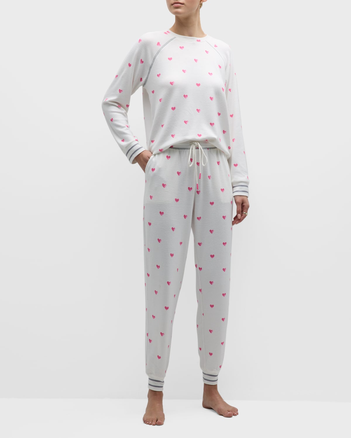 Brave Hearts Printed Cropped Joggers