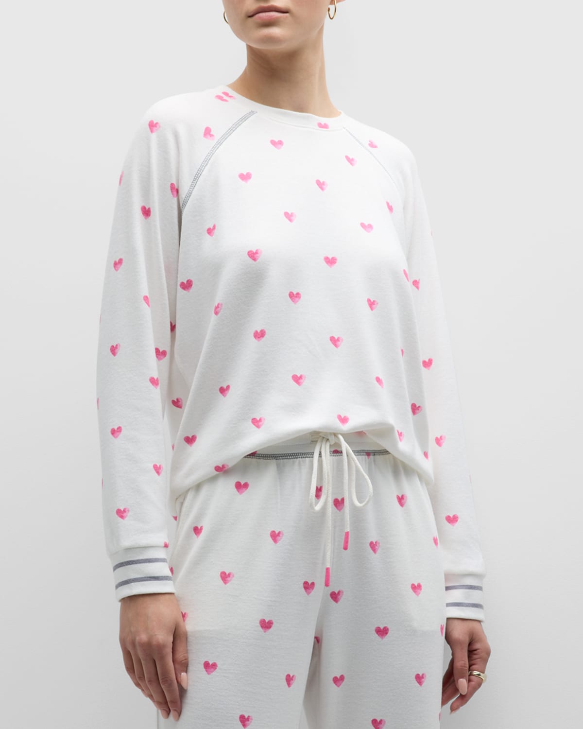 Brave Hearts Printed Raglan-Sleeve Sweatshirt