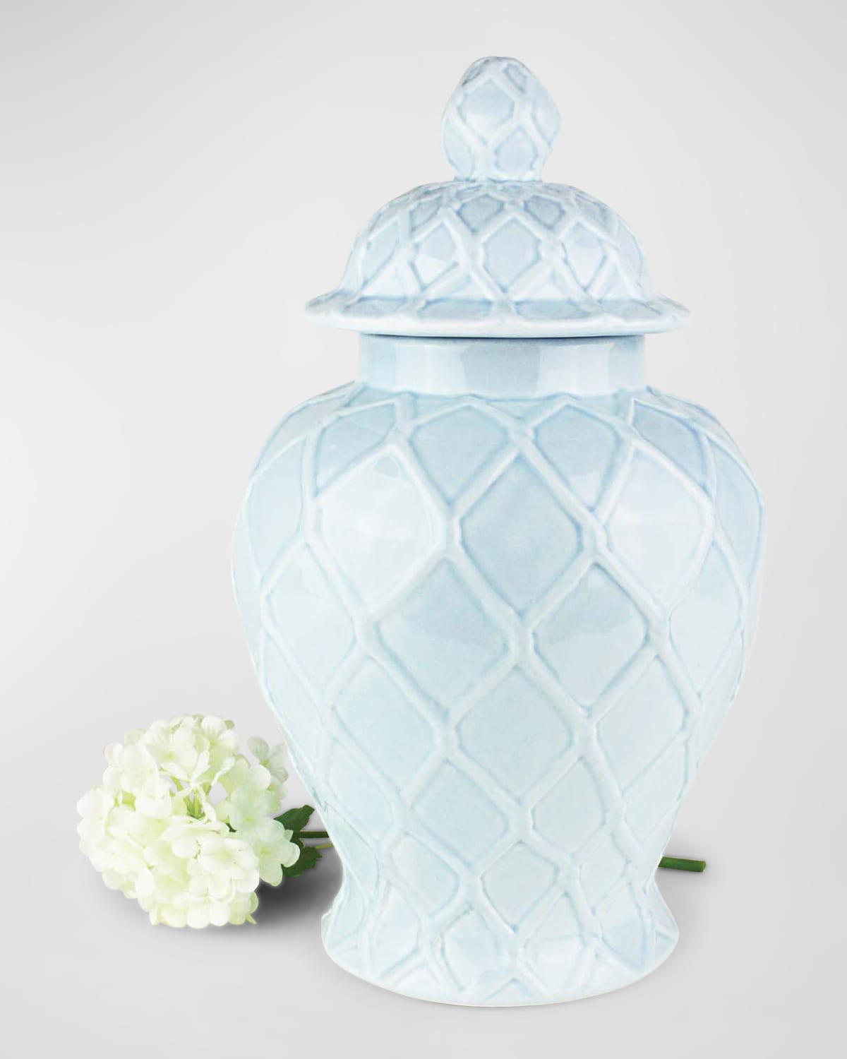 8 Oak Lane Textured Ginger Jar - Extra-large In Blue