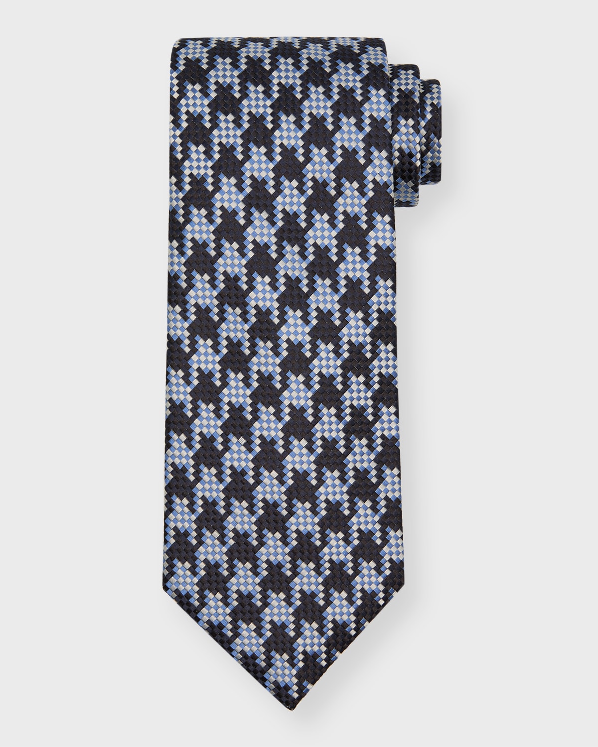 Men's Exploded Houndstooth Silk Tie