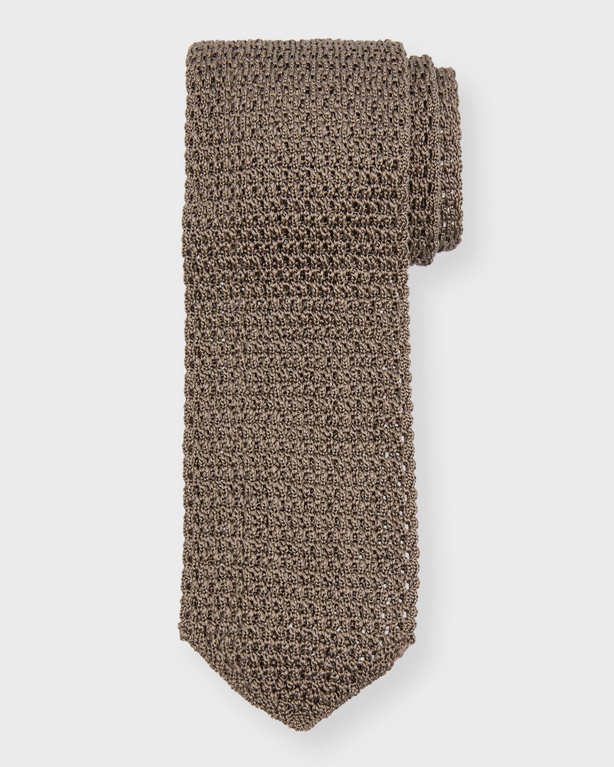 Tom Ford Men's Silk Knit Tie In Dark Grey