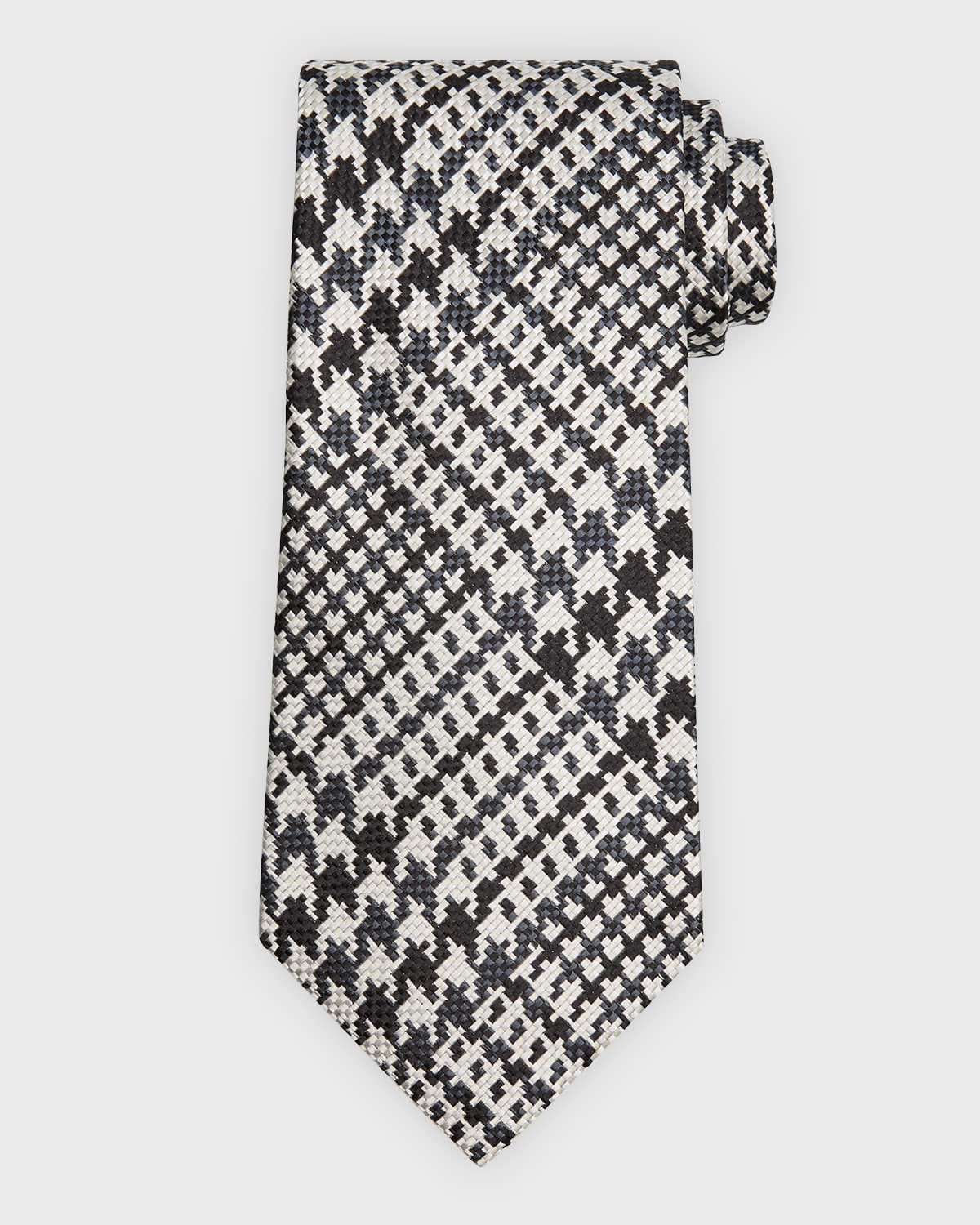 Men's Maxi-Houndstooth Silk Tie