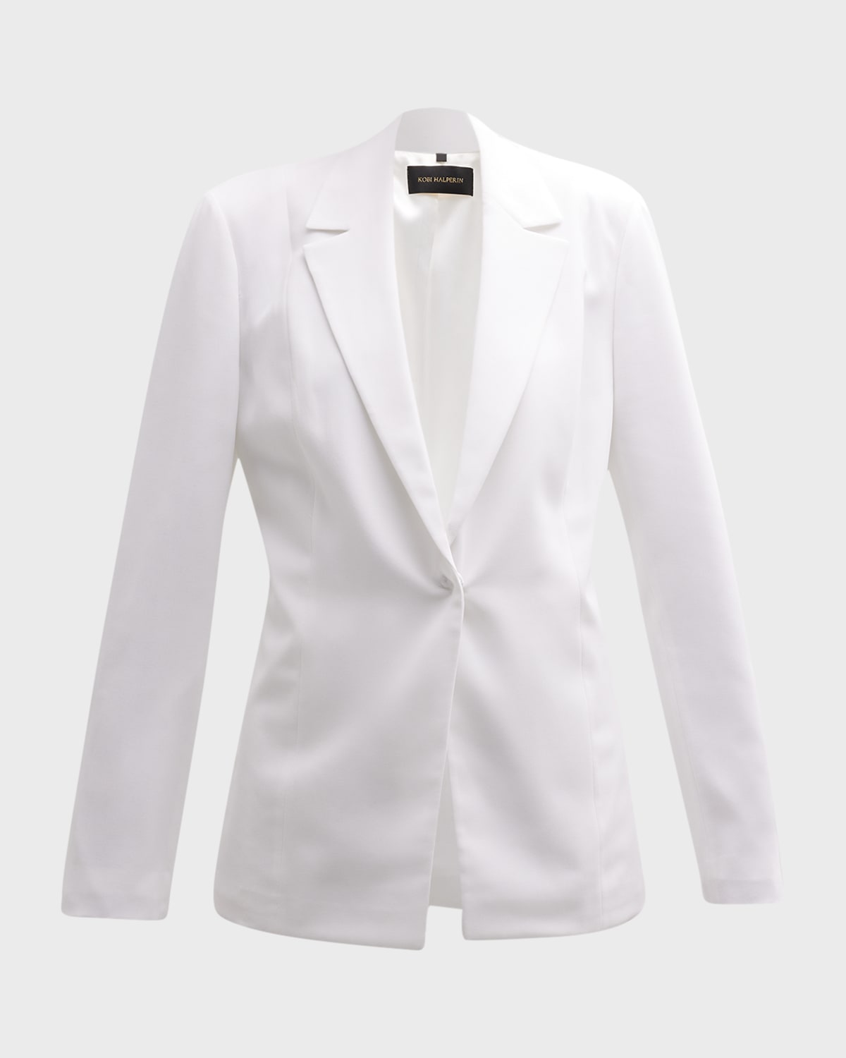 Kobi Halperin Hunter Snap-front Crepe Chiffon Jacket In White