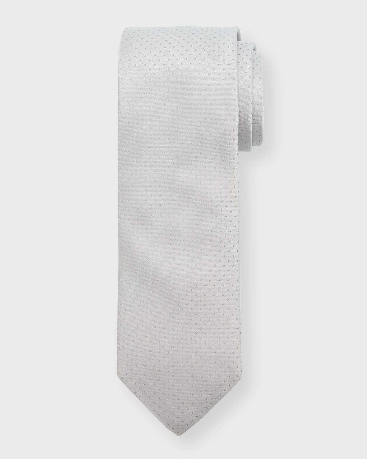 Eton Men's Pin-dot Silk Jacquard Tie In Light Grey
