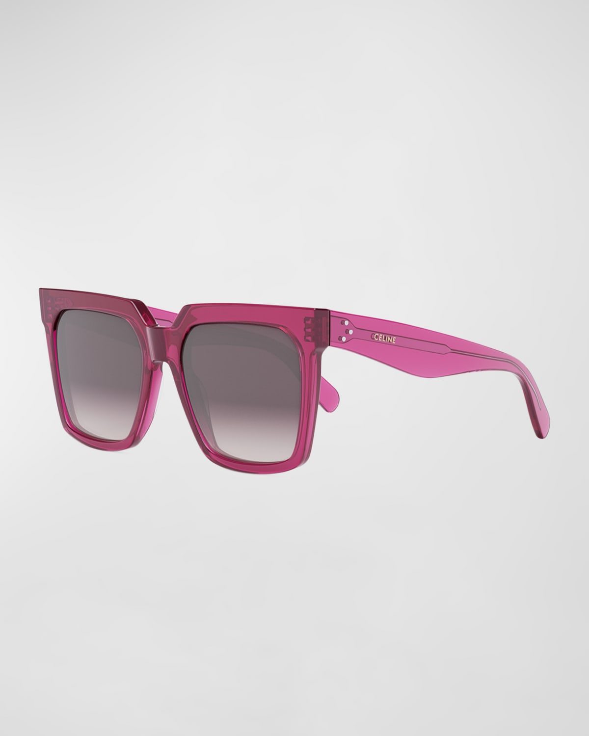 Celine Bold 3 Dots Square Acetate Sunglasses In Shiny Violet