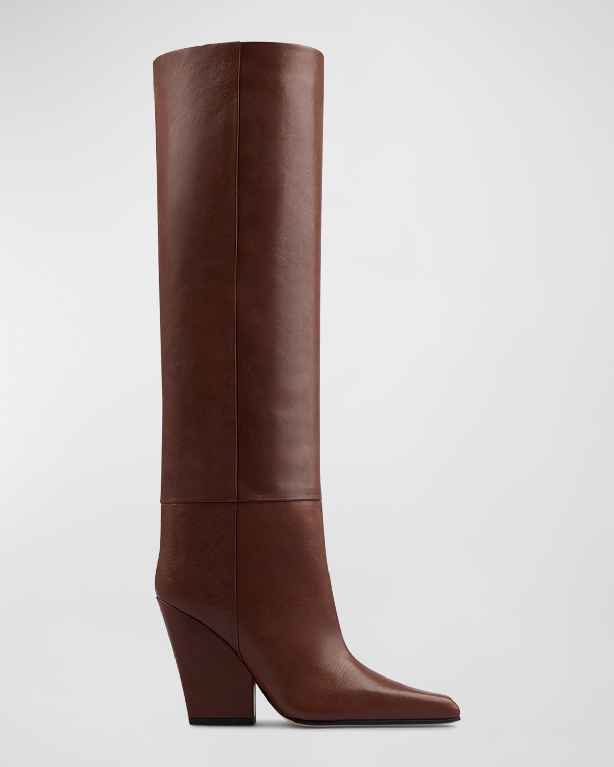 Paris Texas Jane Leather Knee Boots In Brown