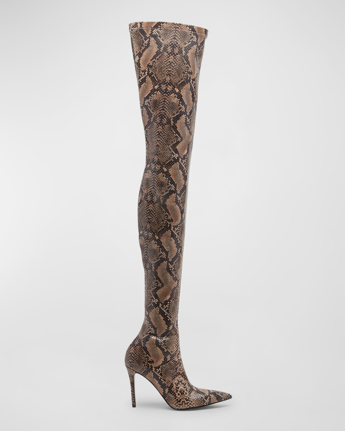 STELLA MCCARTNEY STELLA ICONIC RECYCLED SNAKE-PRINT OVER-THE-KNEE BOOTS