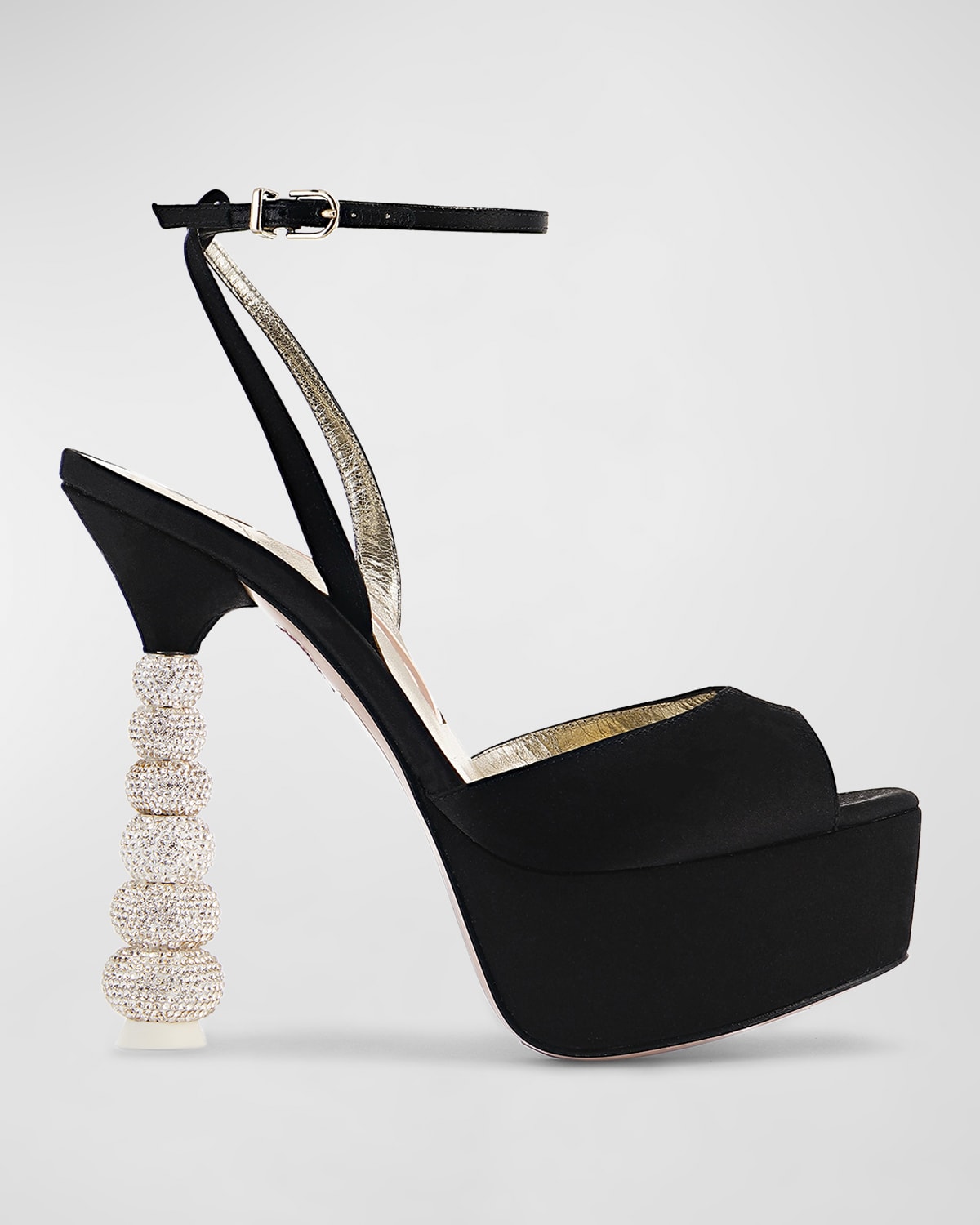 Sophia Webster Deya Crystal-heel Platform Sandals In Black