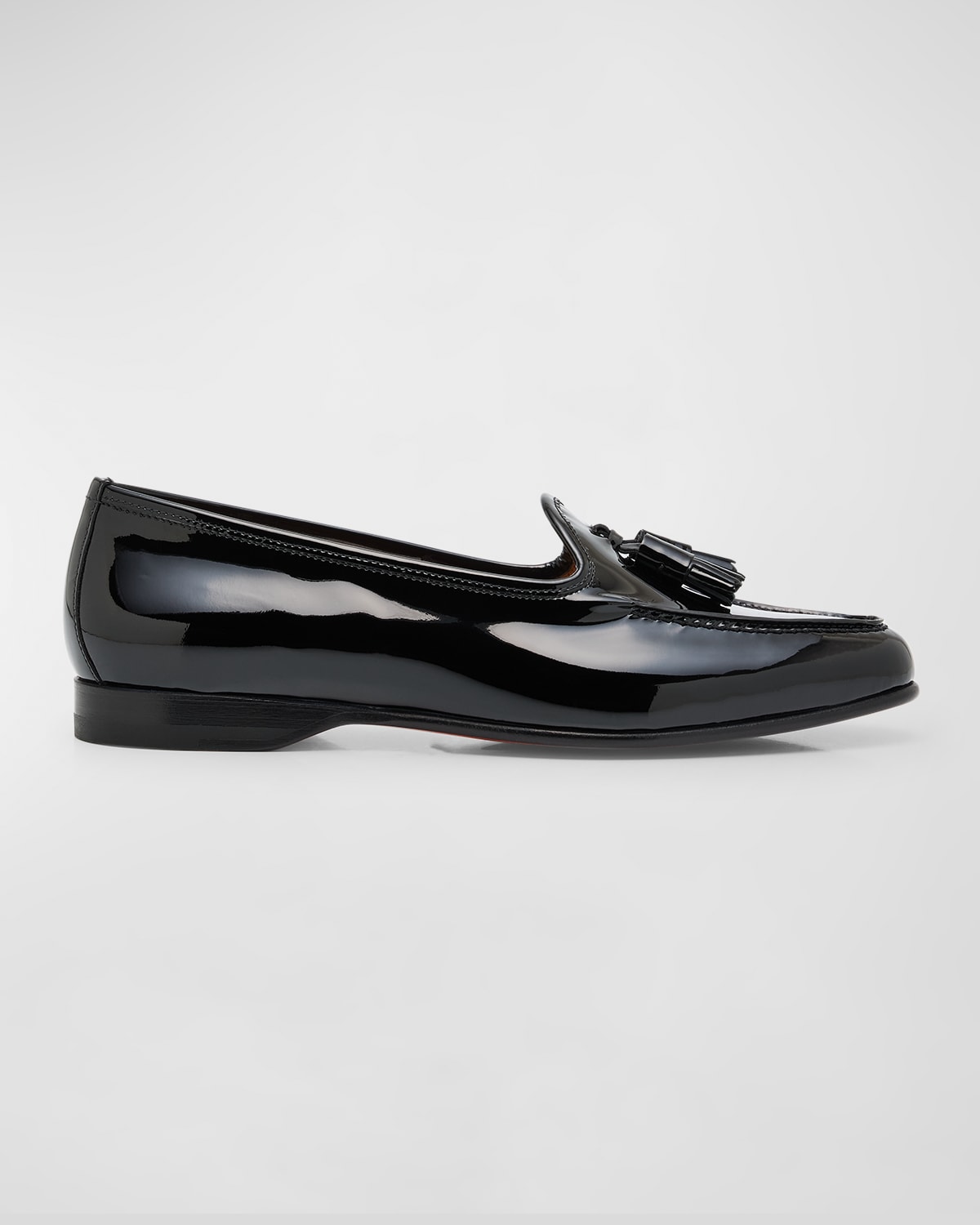 Shop Santoni Andrea Patent Tassel Loafers In Black