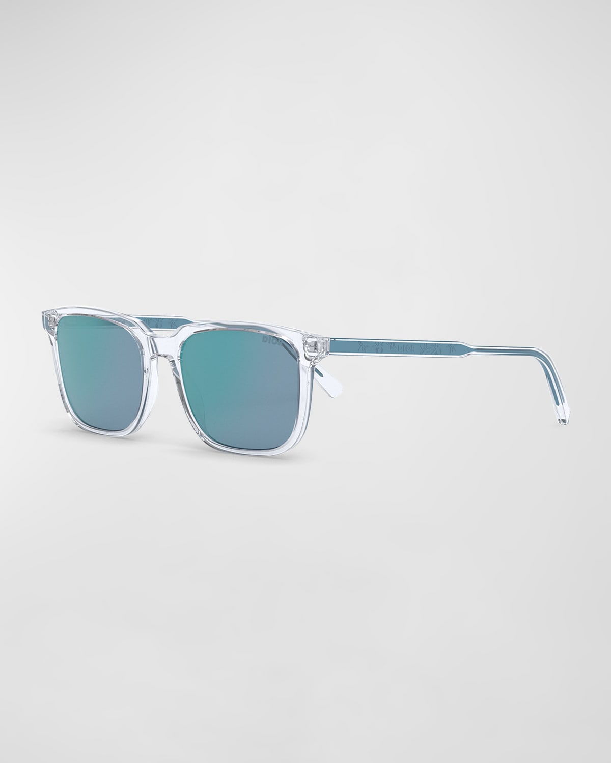 Dior In S1i 54mm Square Sunglasses In Crystal Blue Mirr
