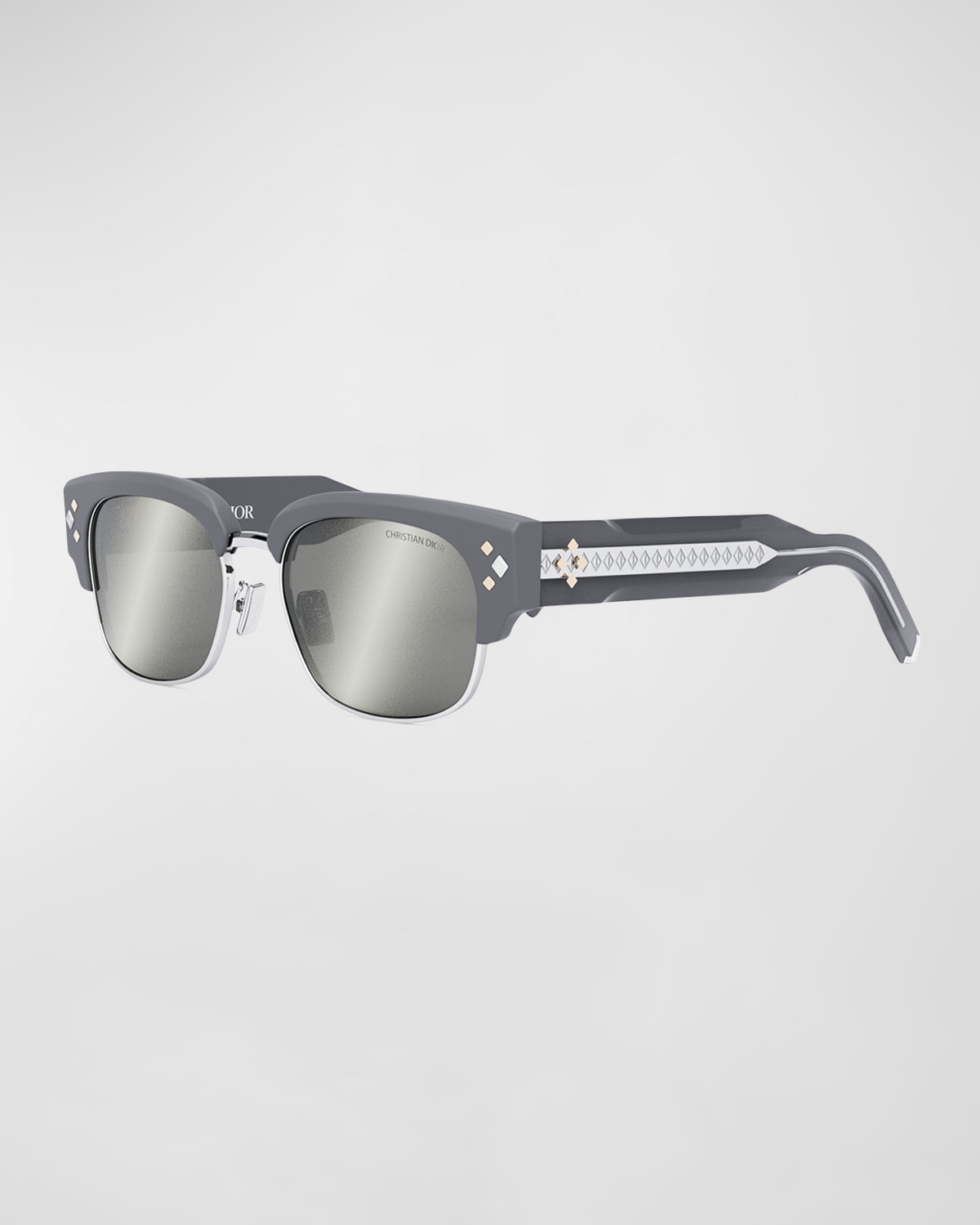 Dior Cd Diamond C1u Sunglasses In Grey Smoke Mirror