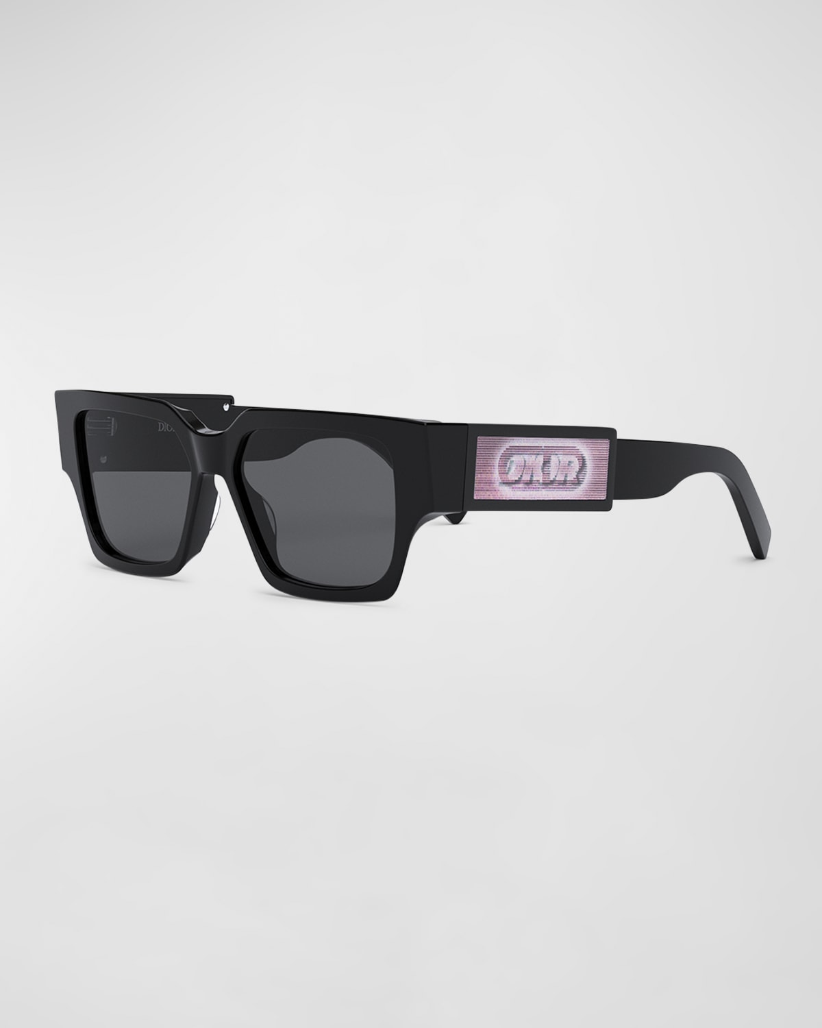 Dior Men's Cd Su 55mm Square Sunglasses In Shiny Black Smoke