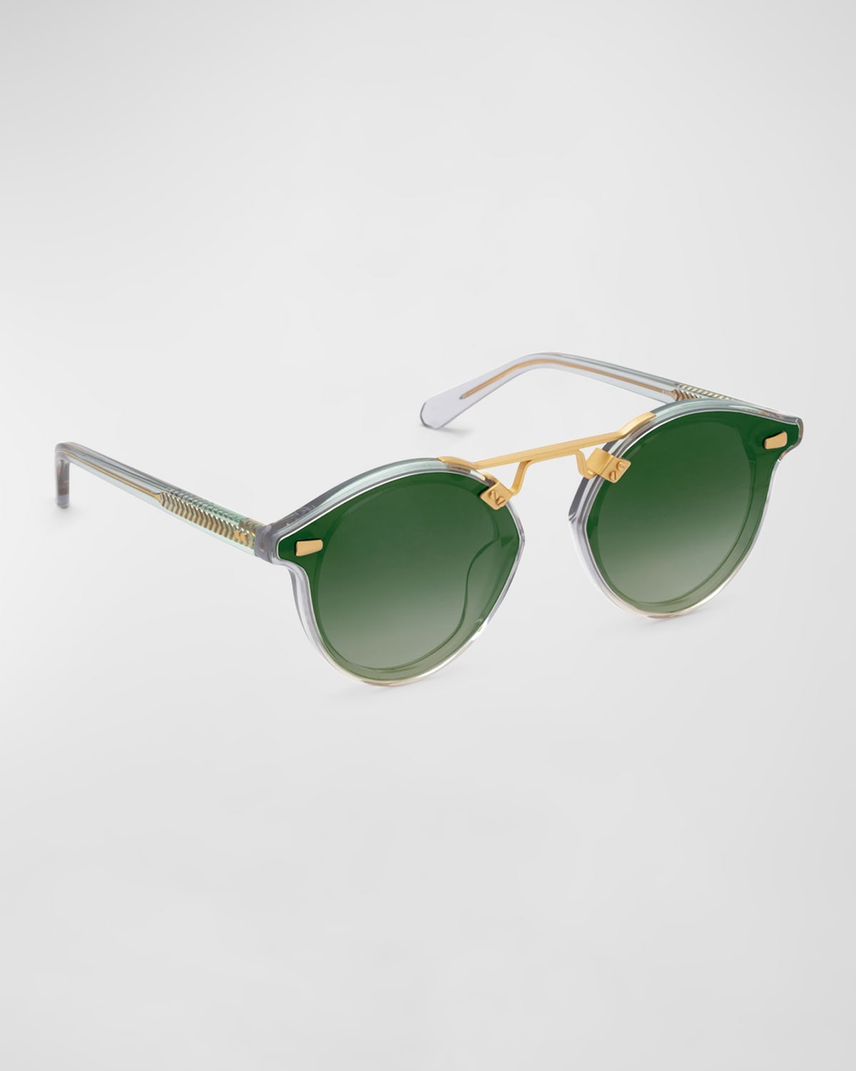 Krewe Stl Nylon Round Acetate & Metal Alloy Aviator Sunglasses In Green