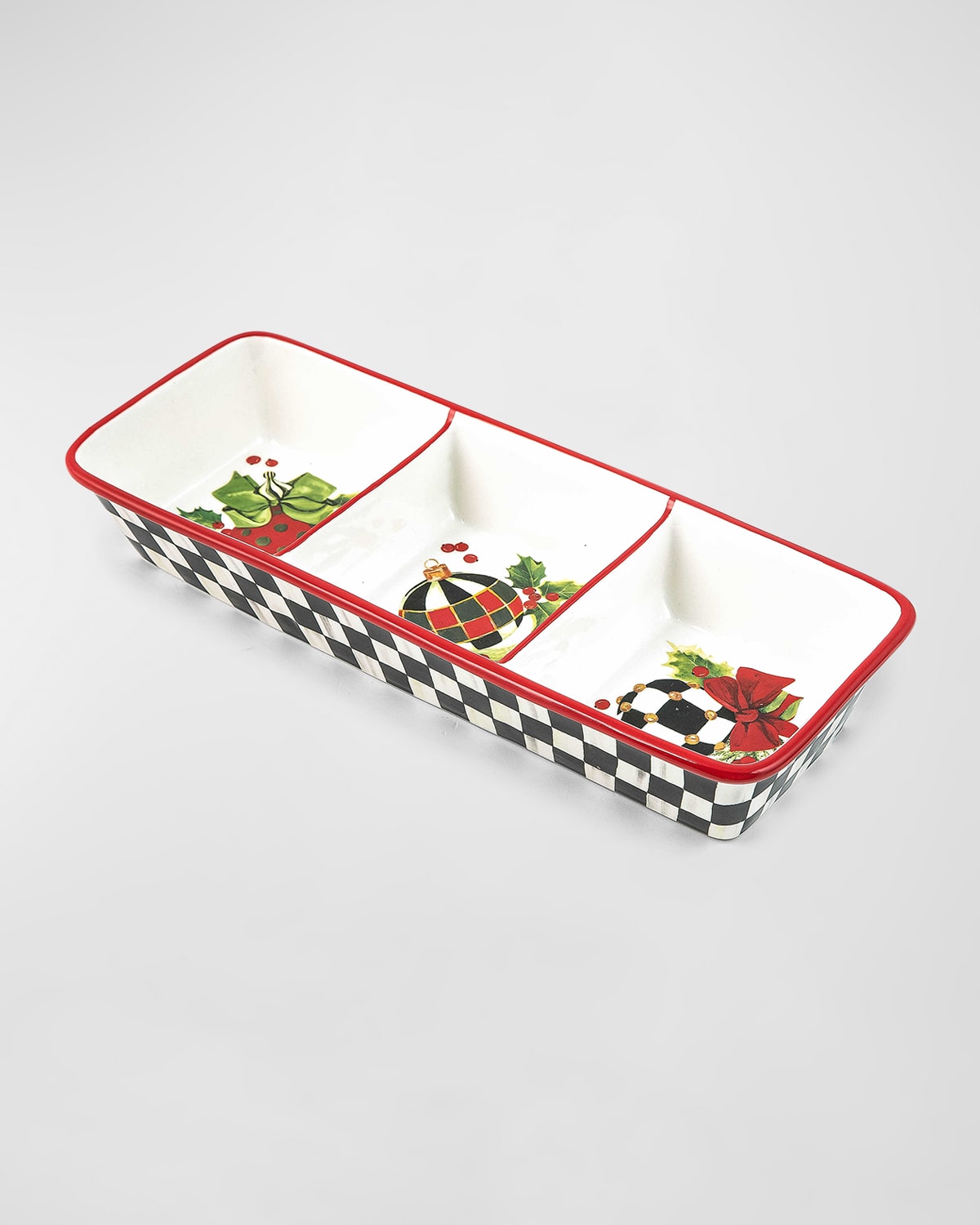 MACKENZIE-CHILDS DECK THE HALLS TRIO DIP TRAY 