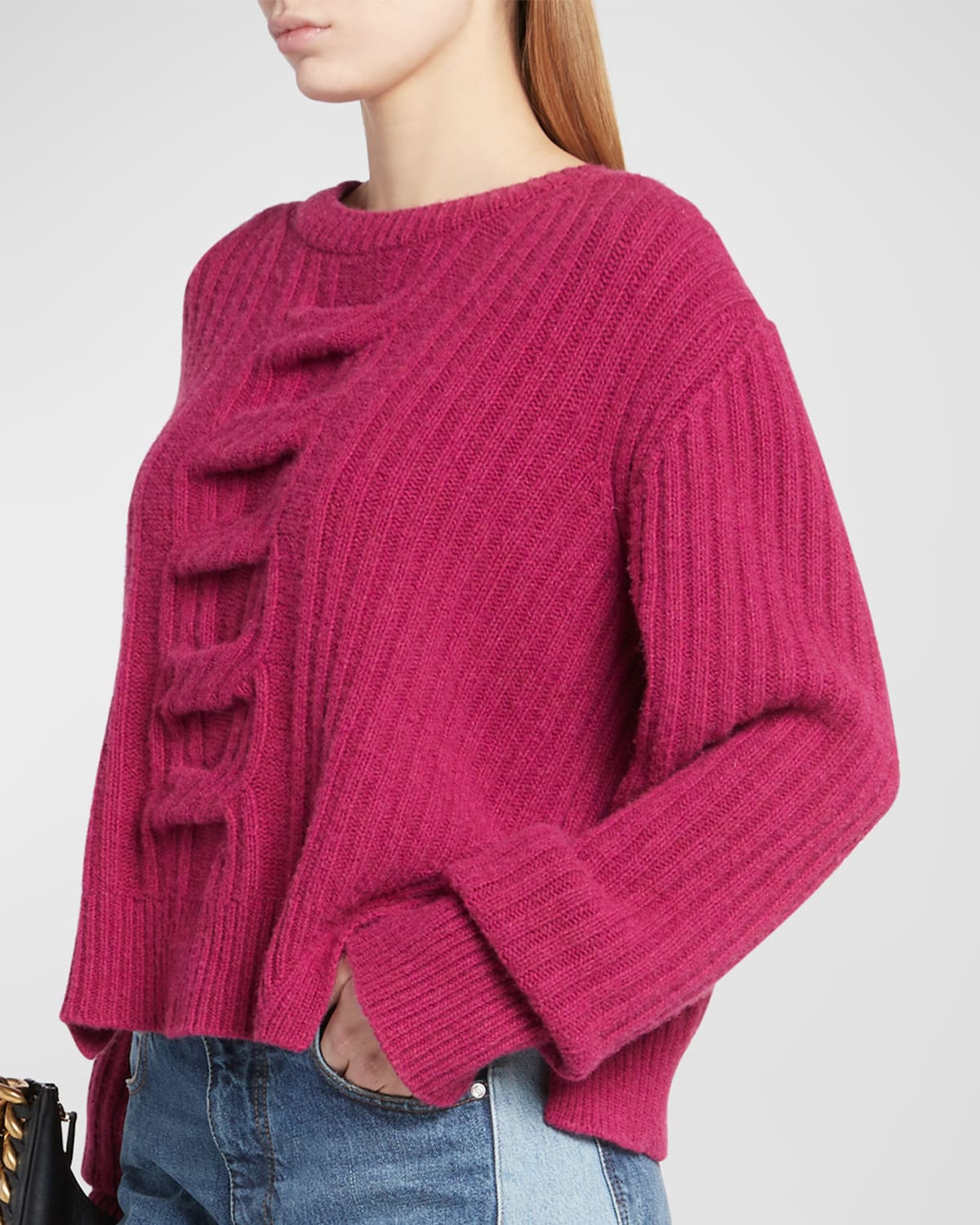 STELLA MCCARTNEY CHAIN CABLE REGENERATED CASHMERE KNIT SWEATER