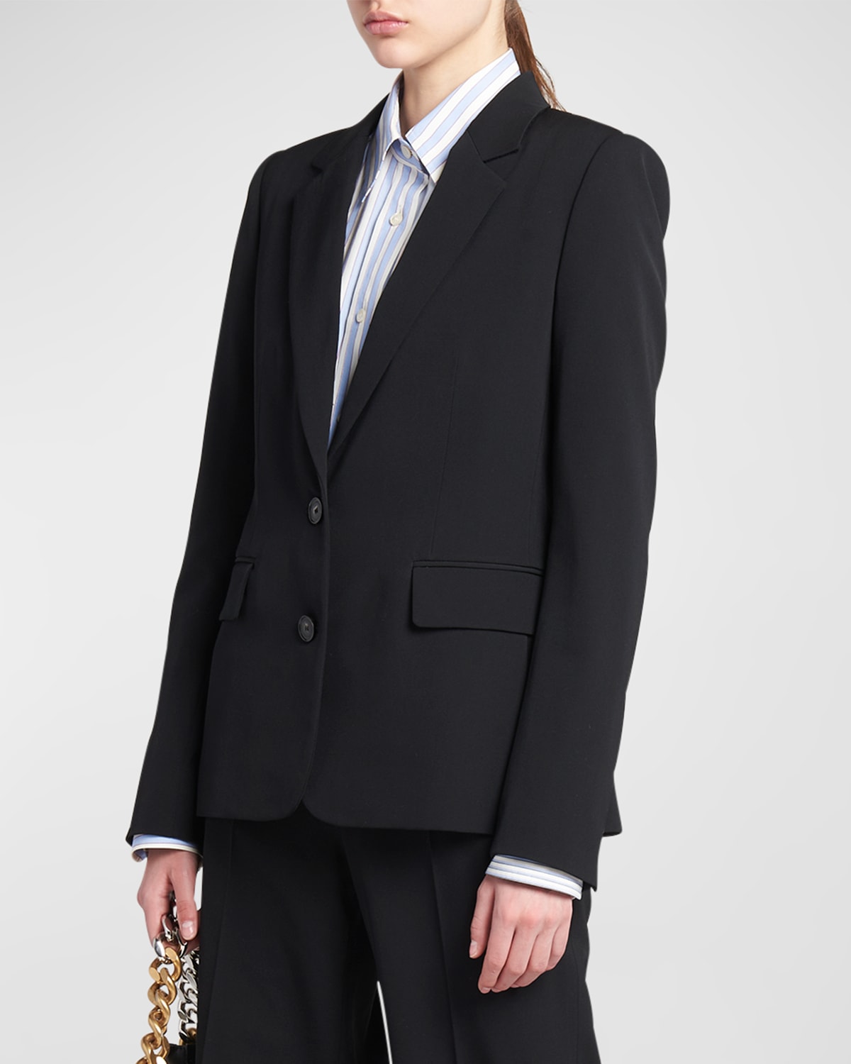 Shop Stella Mccartney Iconic Regular Wool Blazer Jacket In 1000 Black