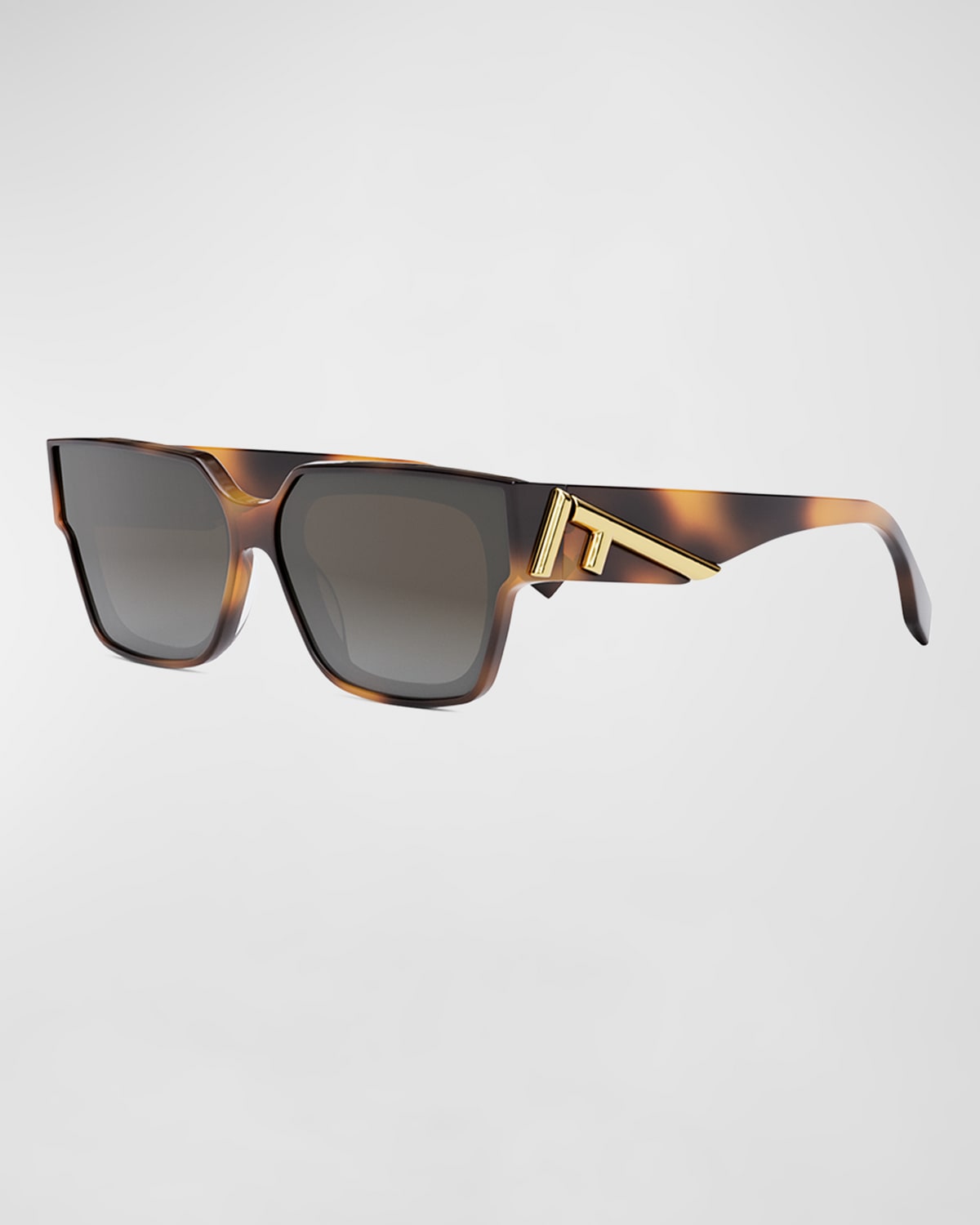 Fendi Oversized F Square Acetate Sunglasses In Blonde Havana