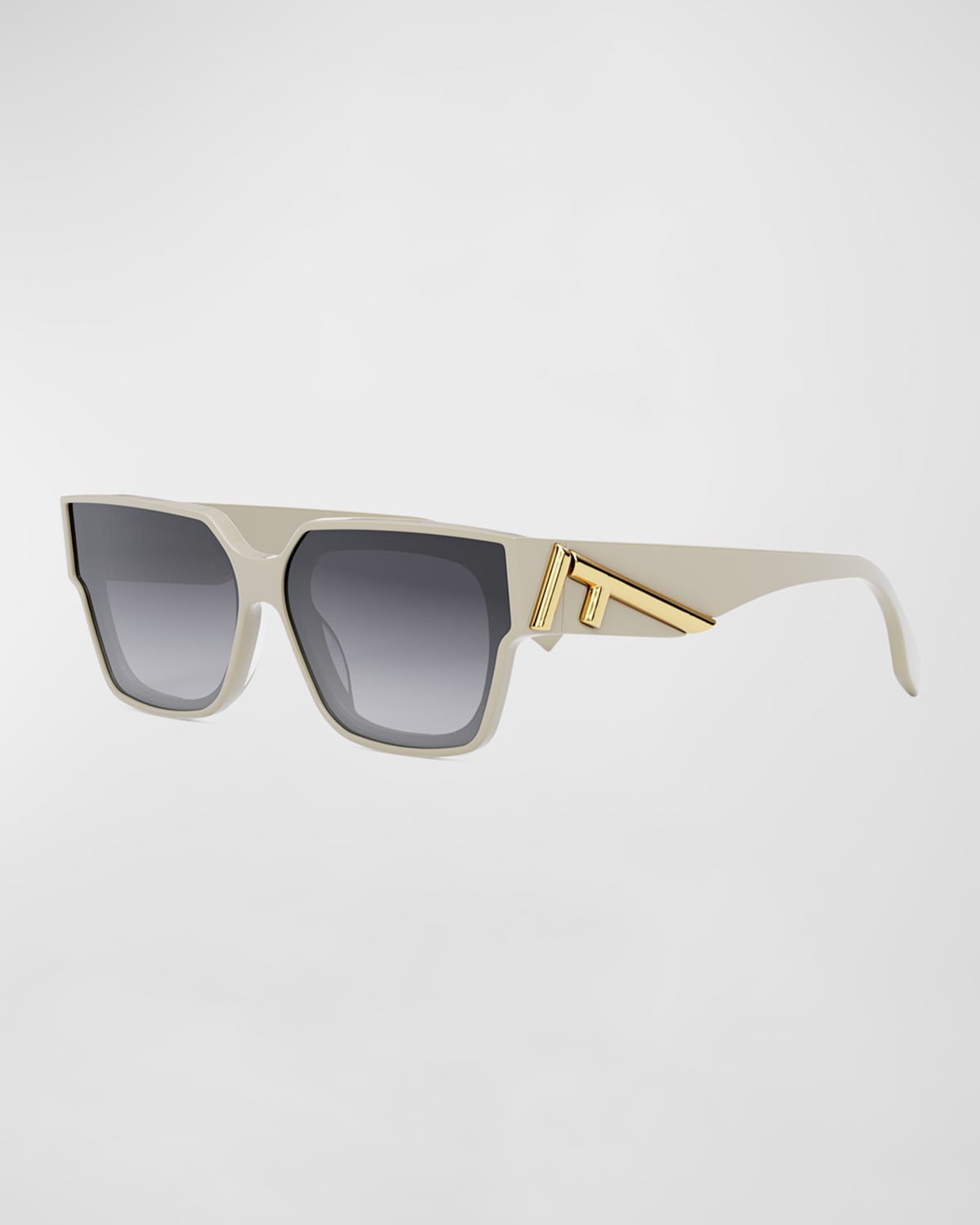 Shop Fendi Oversized F Square Acetate Sunglasses In Ivory