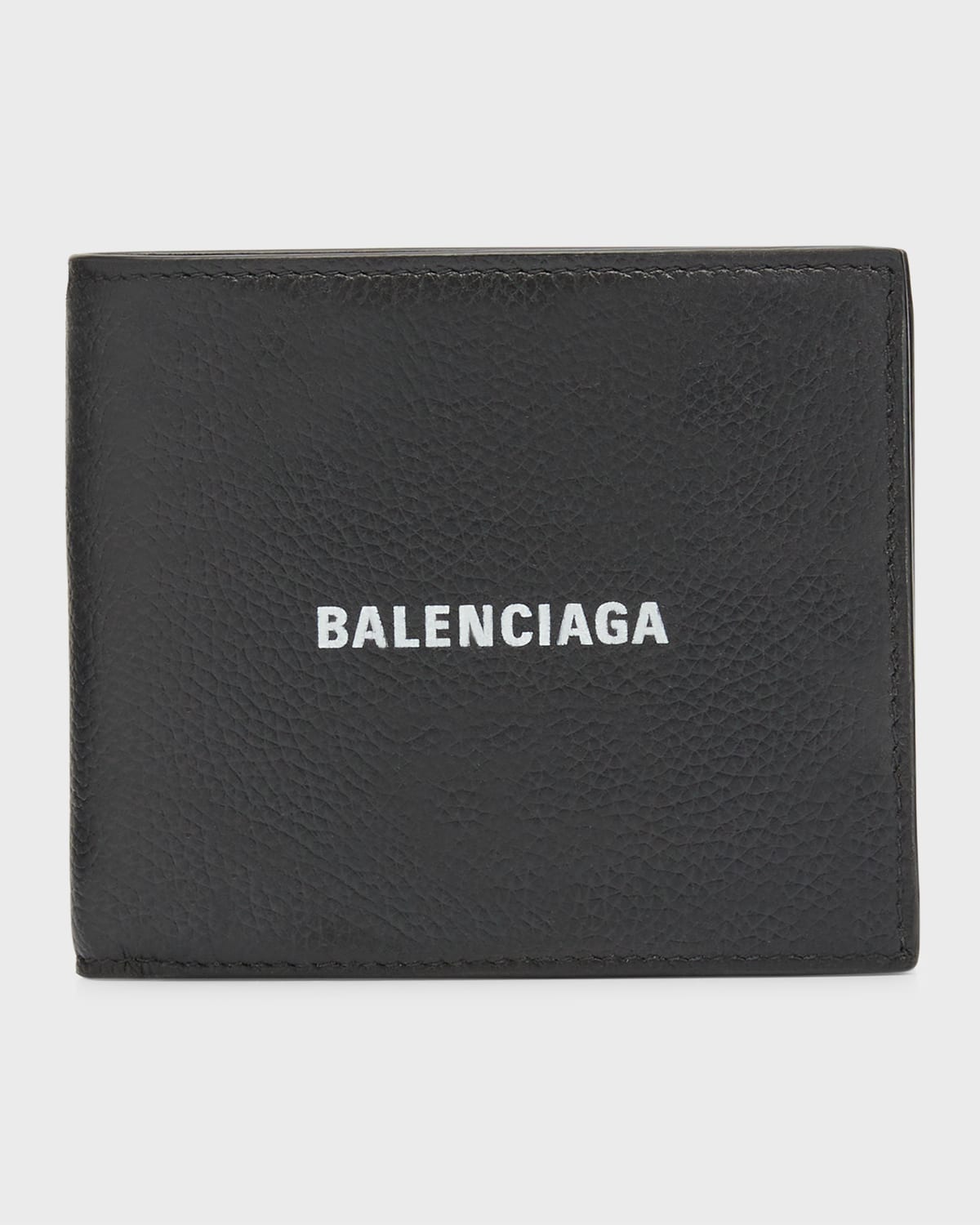 Shop Balenciaga Men's Cash Square Folded Coin Wallet Used Effect In 1000 Black