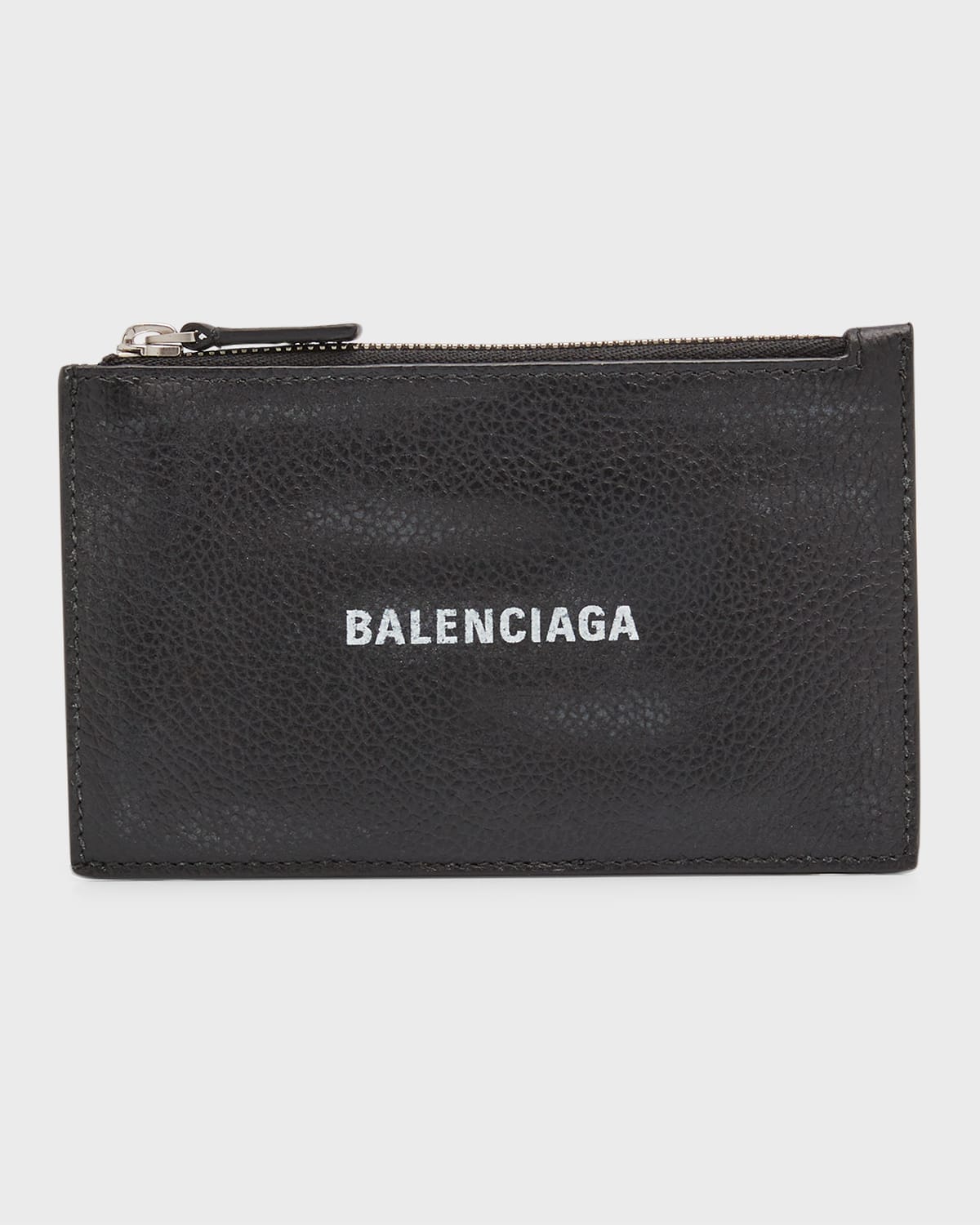 Shop Balenciaga Men's Cash Large Long Coin And Card Holder Used Effect In 1000 Black