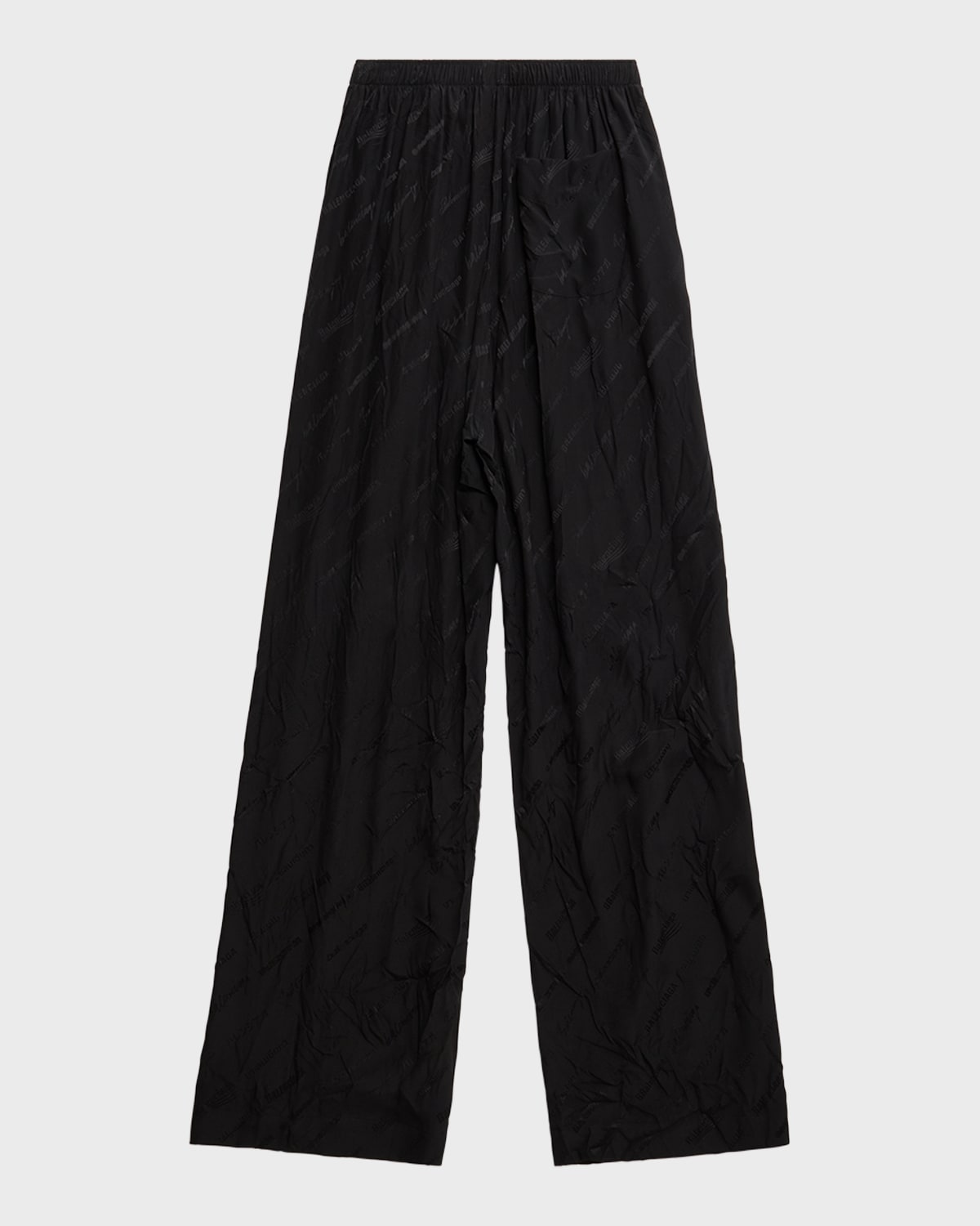 Balenciaga Logo Print Pajama Pants In 1000 Black