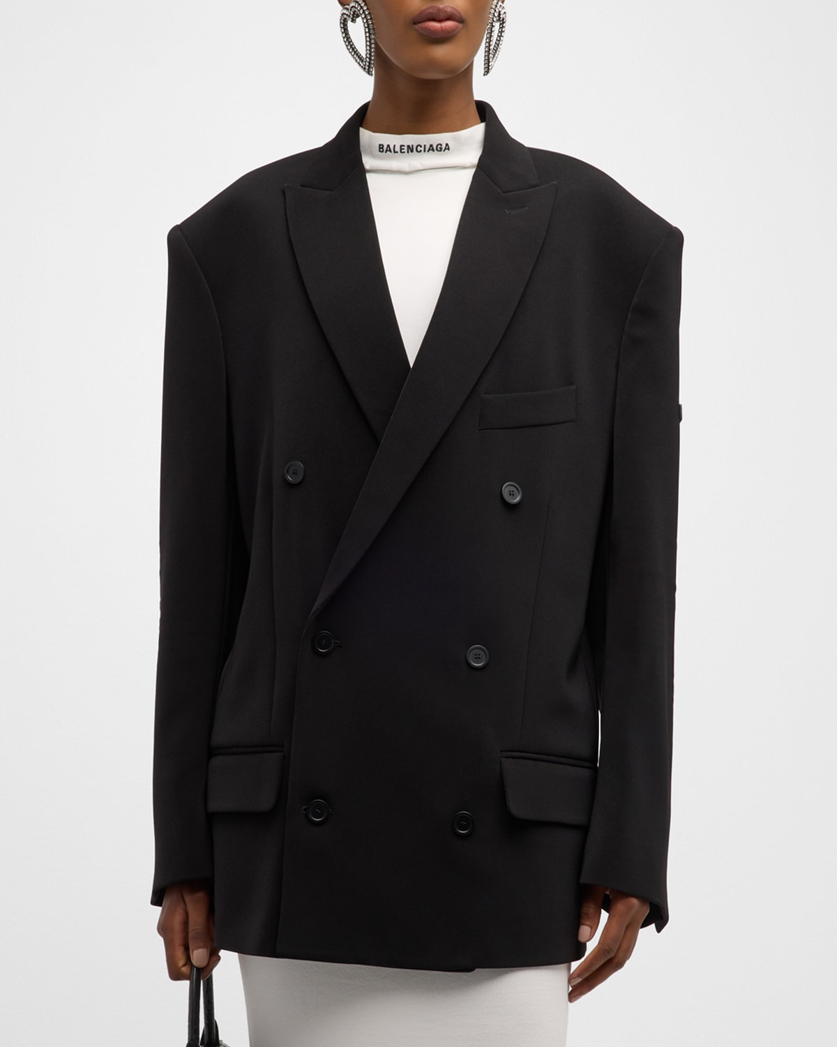 Shop Balenciaga Washed Jacket In 1000 Black