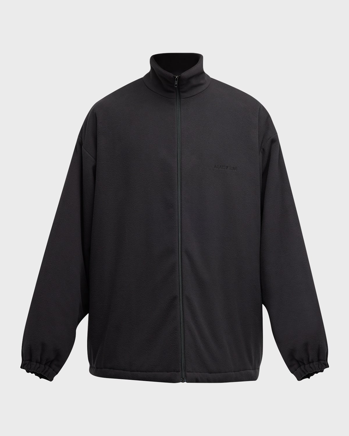 Balenciaga Fleece Zip-up Jacket In Black