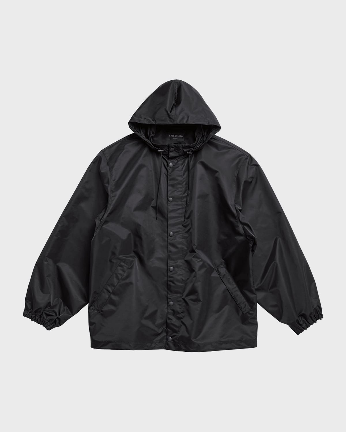 Balenciaga Men's Tape Type Short Windbreaker In Black