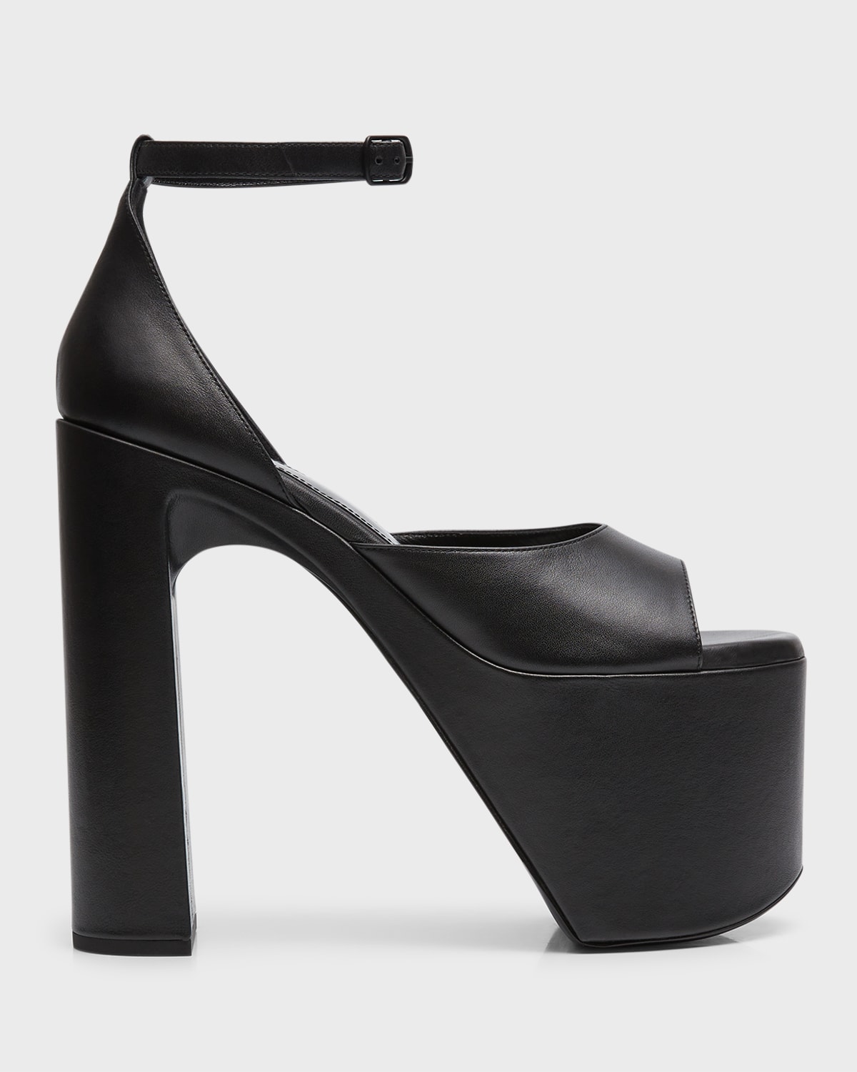 Balenciaga Camden 160 Platform Sandals In Calf Leather In 1000 Black