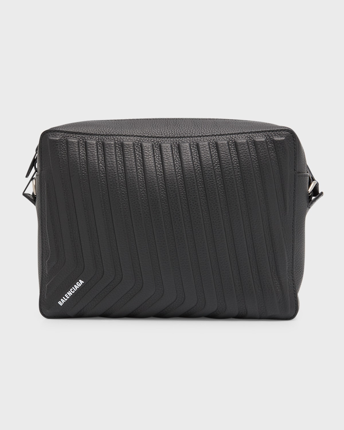 Shop Balenciaga Men's Car New Camera Bag In 1000 Black