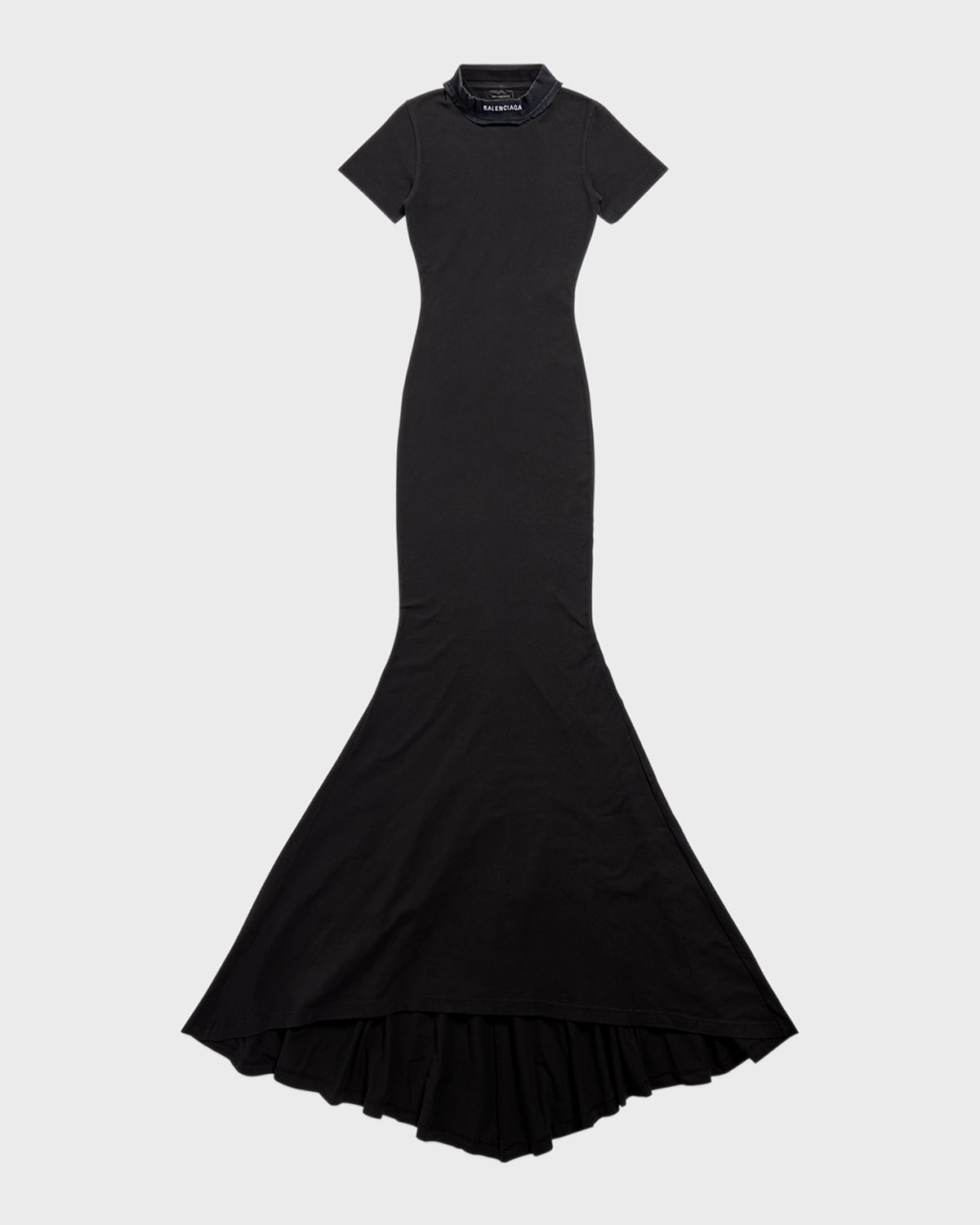 Balenciaga Maxi T-shirt Dress In 1055 Washed Black