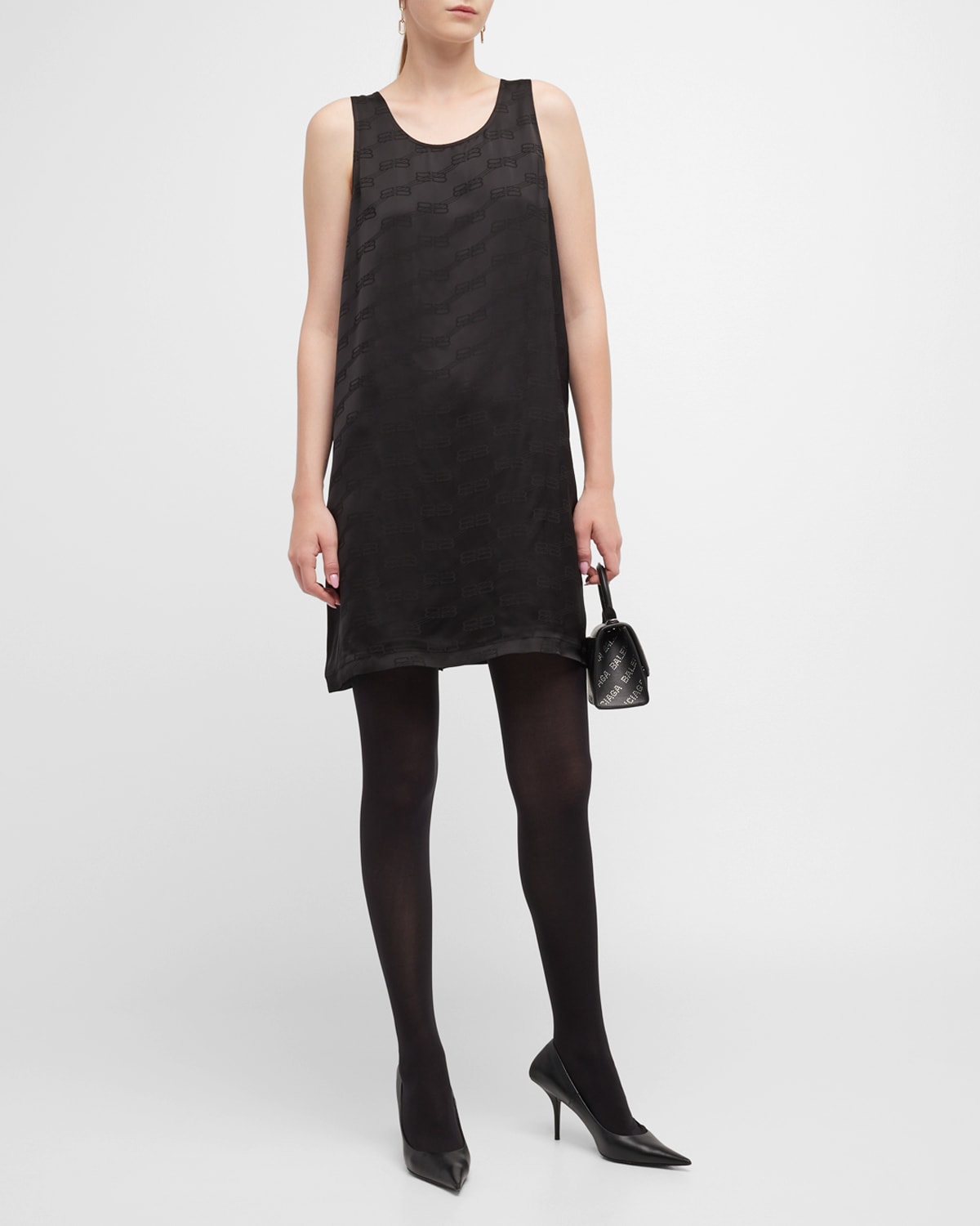 Balenciaga Black Bb Monogram Fluid Tank Top In 1000 Black