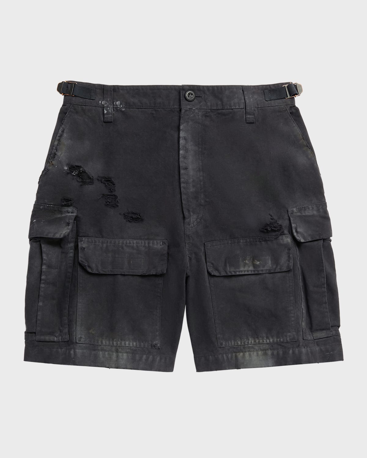 Balenciaga Men's Large Cargo Shorts In 1000 Black