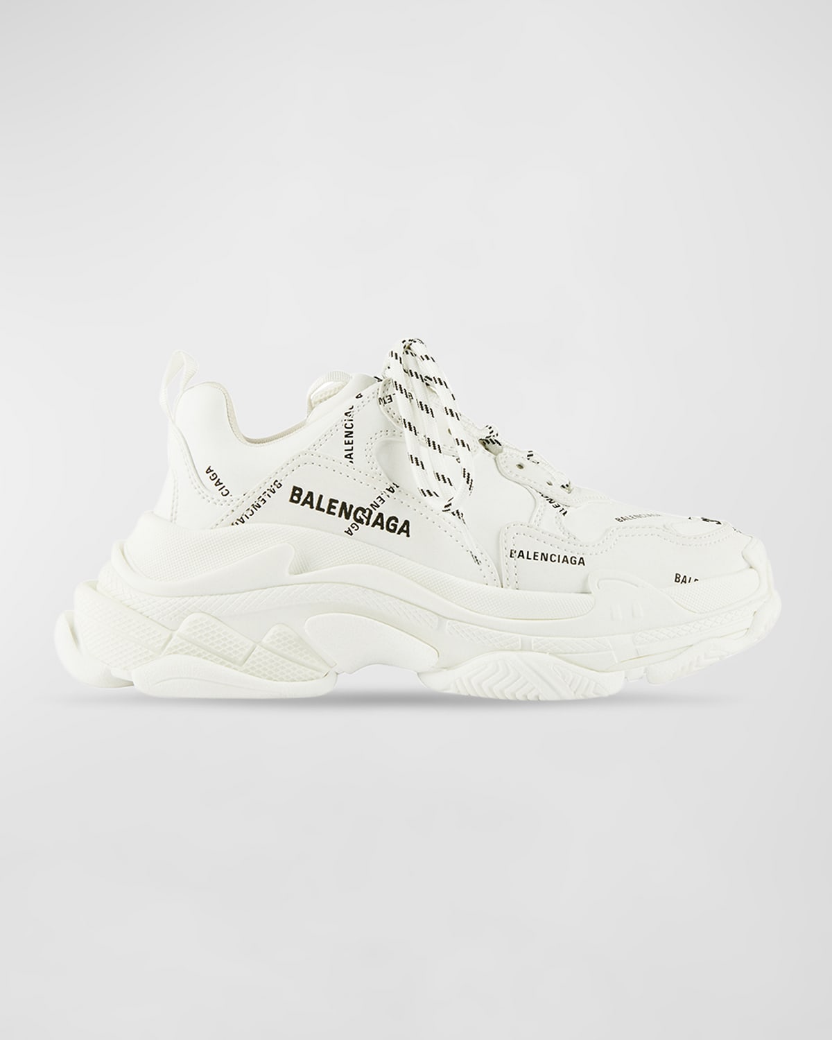 Balenciaga Triple S Sneaker Allover Logo In 9010 White/black