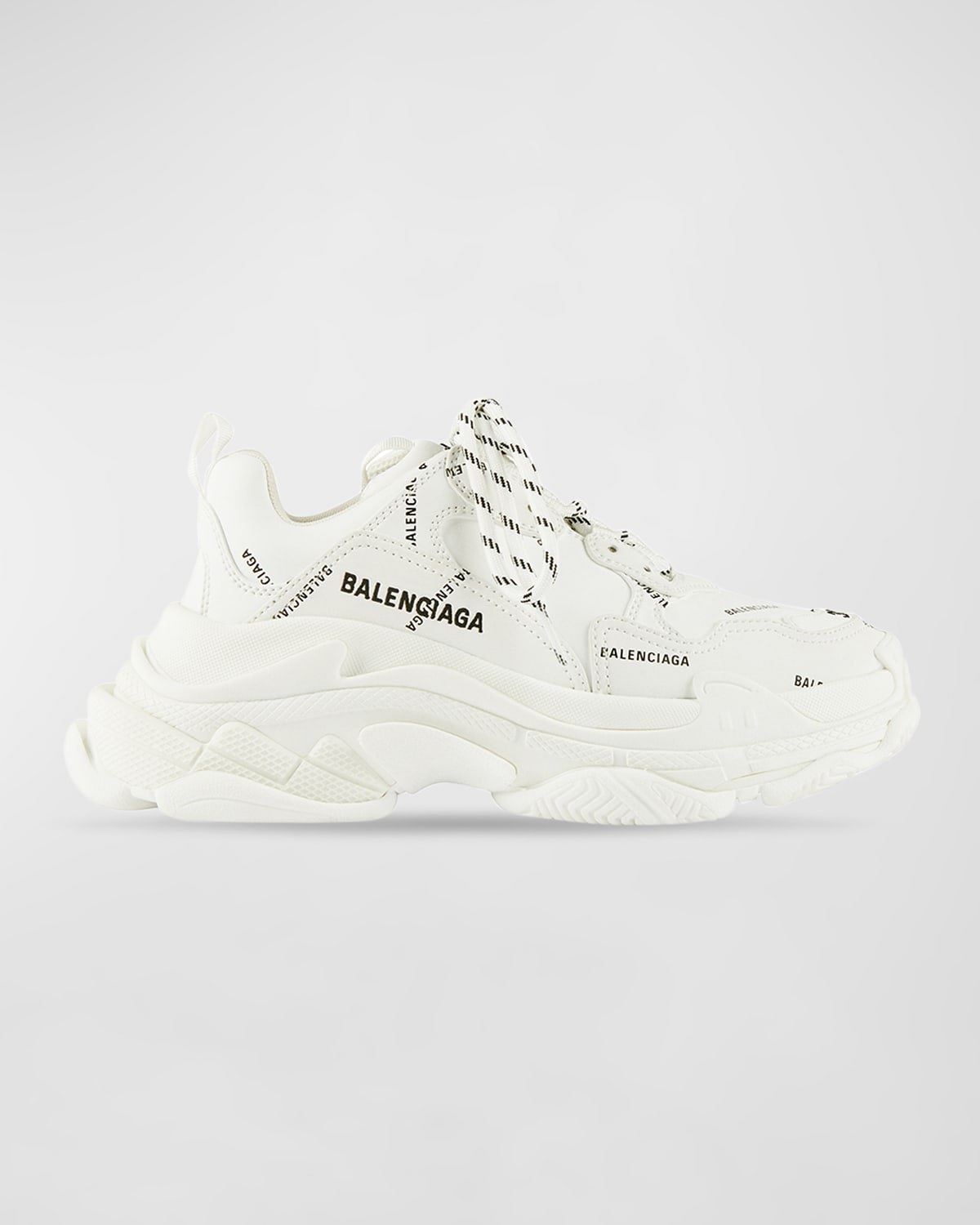 Balenciaga Triple S Sneakers In 9010 White/black