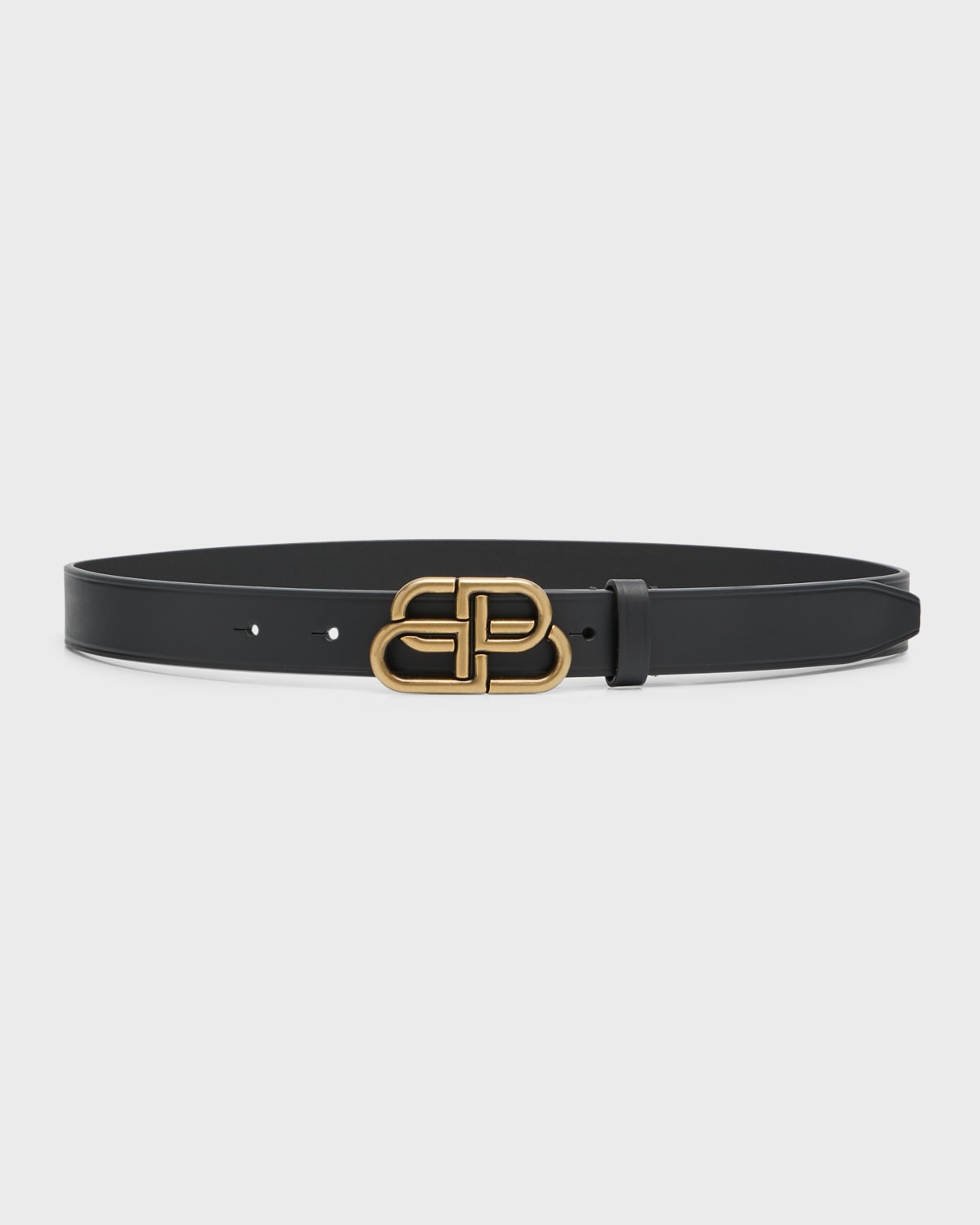 Shop Balenciaga Bb Thin Belt In 1000 Black