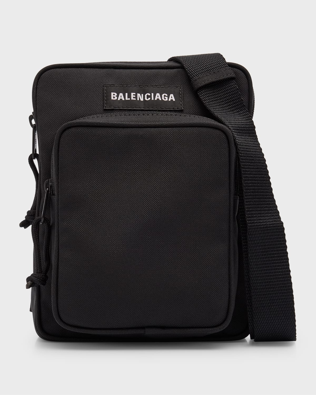 Shop Balenciaga Men's Explorer Crossbody Messenger Bag In 1000 Black