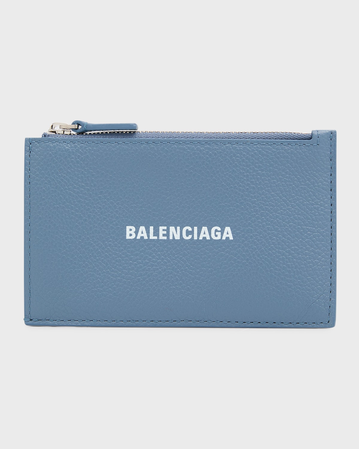 Shop Balenciaga Men's Cash Long Coin And Card Holder In 4791 Blue Grey/l White