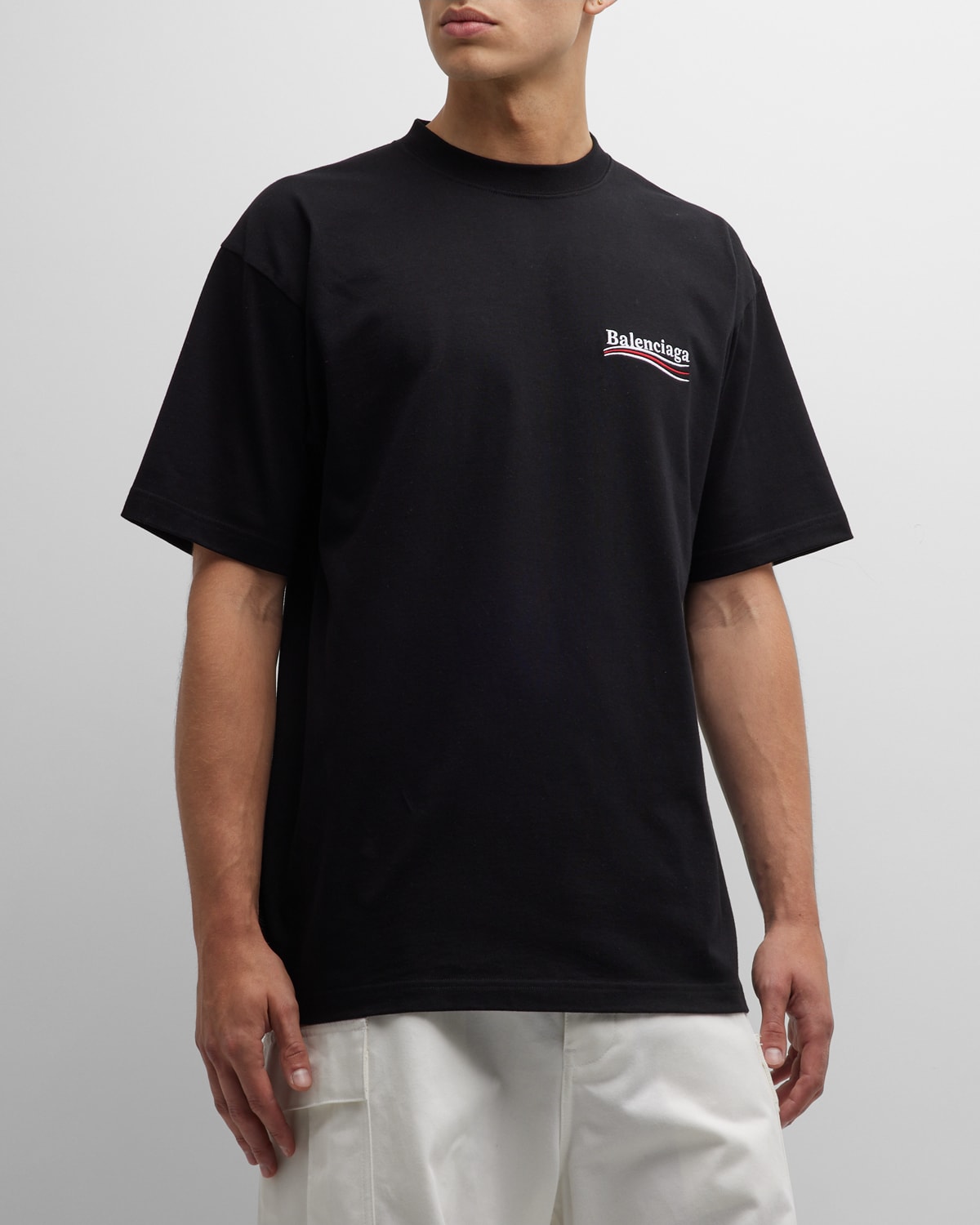 Balenciaga Political Campaign T Shirt Large Fit In 1070 Black/white