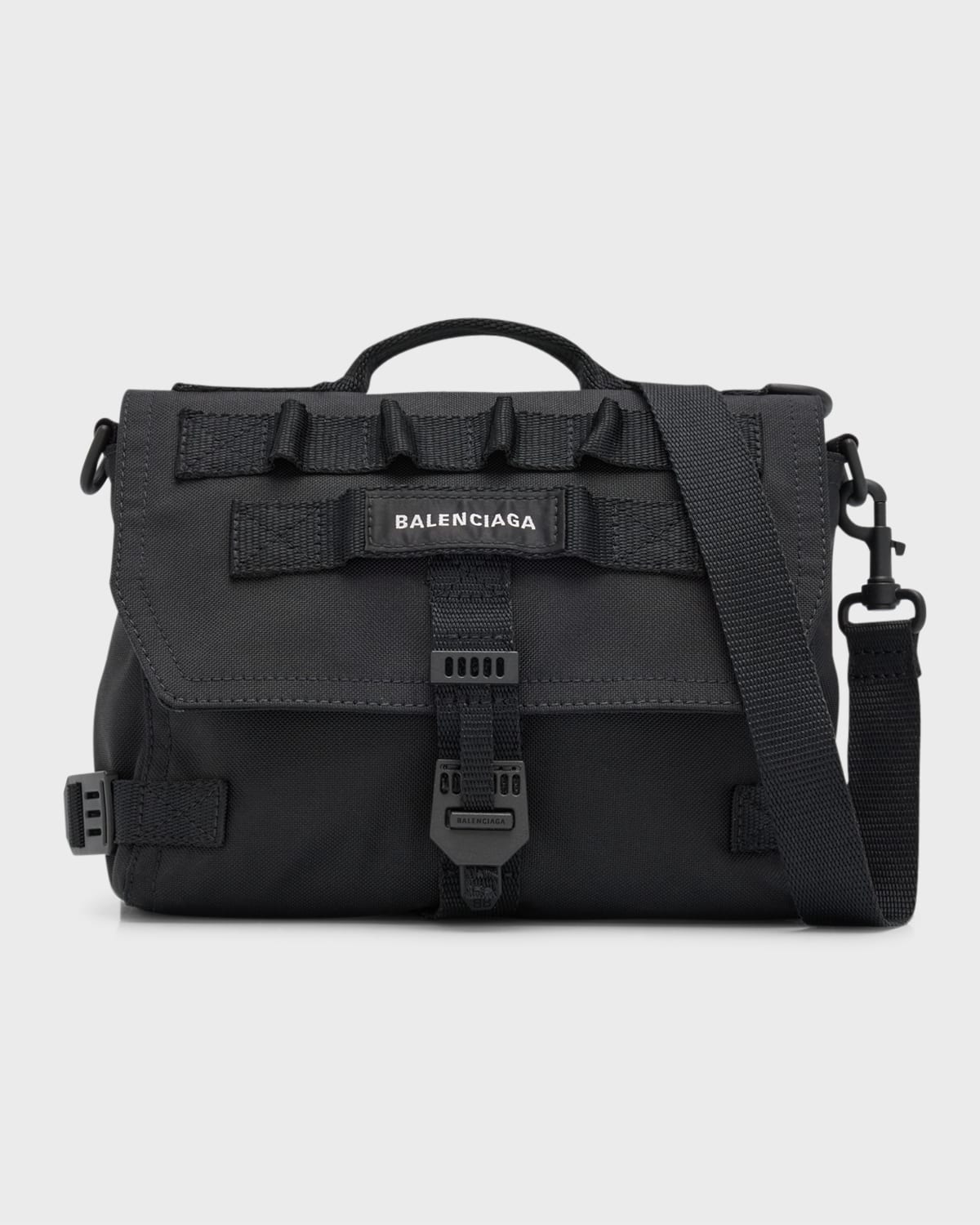Shop Balenciaga Men's Army Messenger Bag In 1000 Black