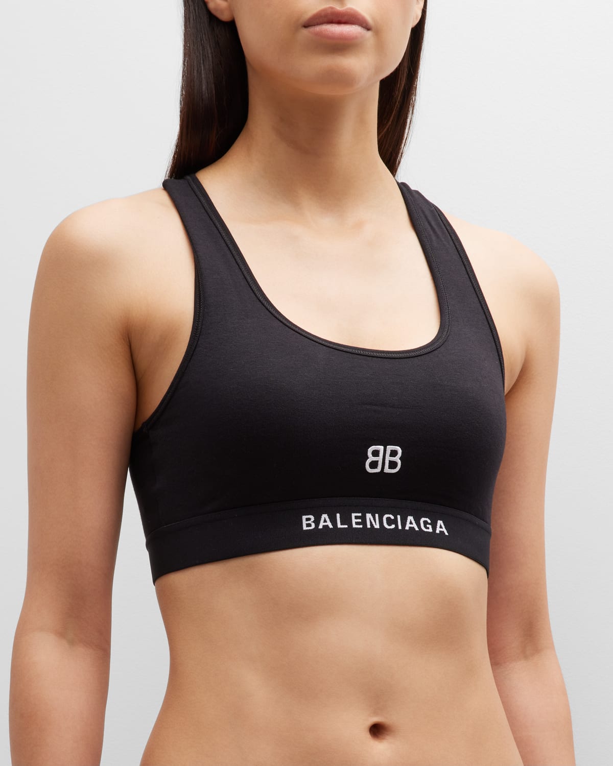 Shop Balenciaga Sports Bra In 1000 Black