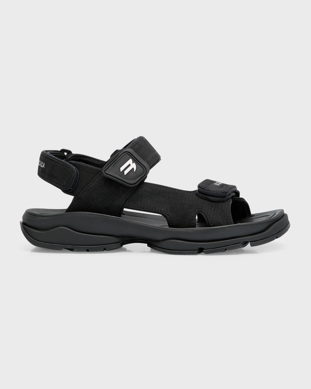 Shop Balenciaga Tourist Grip Sporty Sandals In 1000 Black