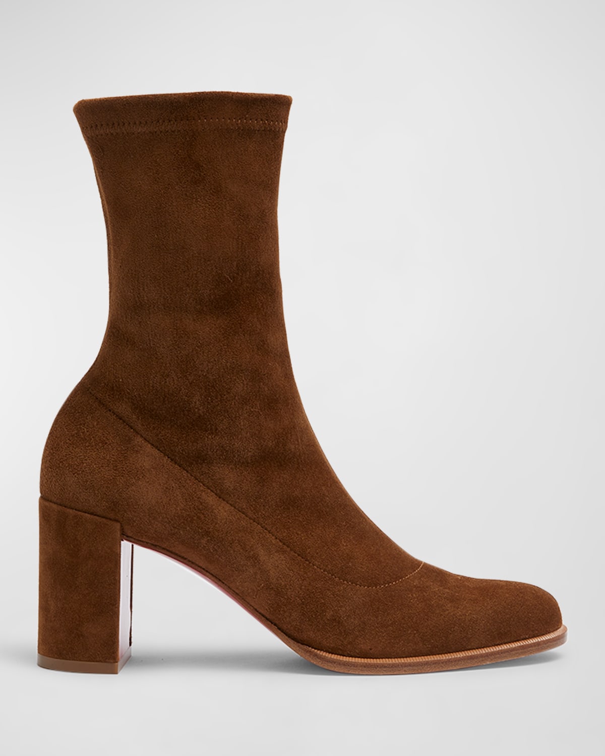 Christian Louboutin Adoxa Stretch Suede Red-sole Booties In Rhea
