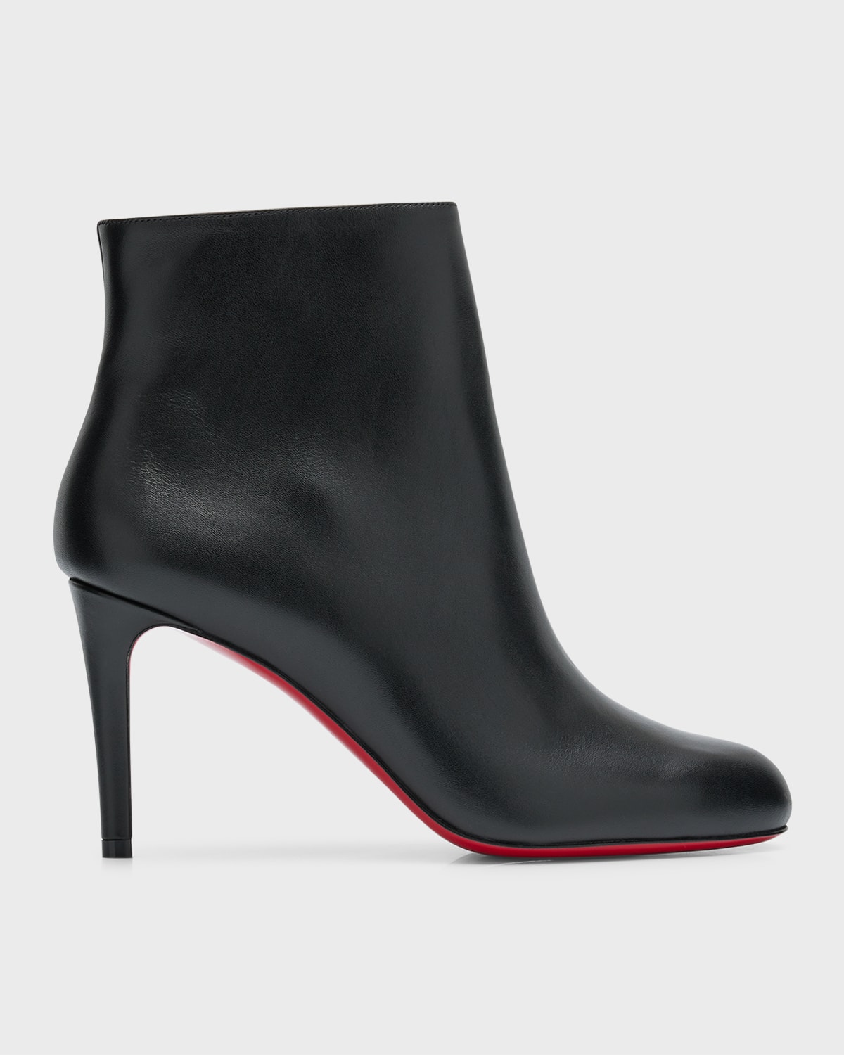 Christian Louboutin Pumppie Red Sole Leather Ankle Boots In Black