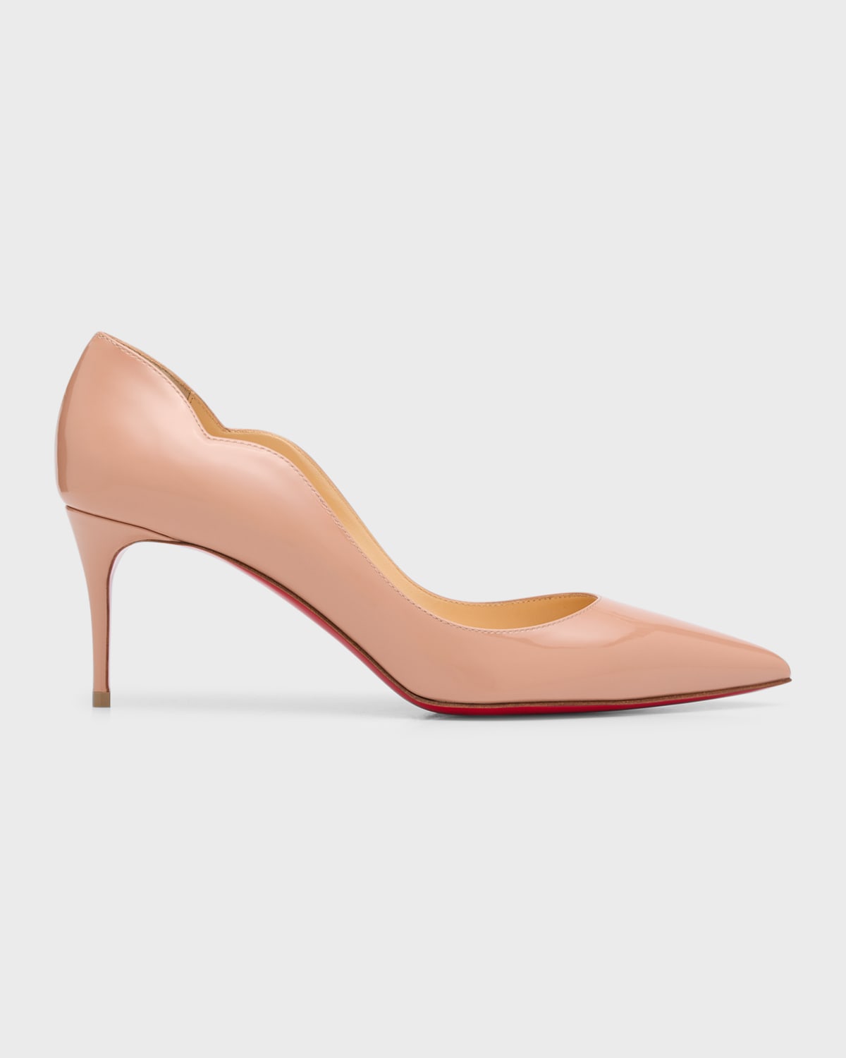 CHRISTIAN LOUBOUTIN HOT CHICK PATENT RED SOLE PUMPS