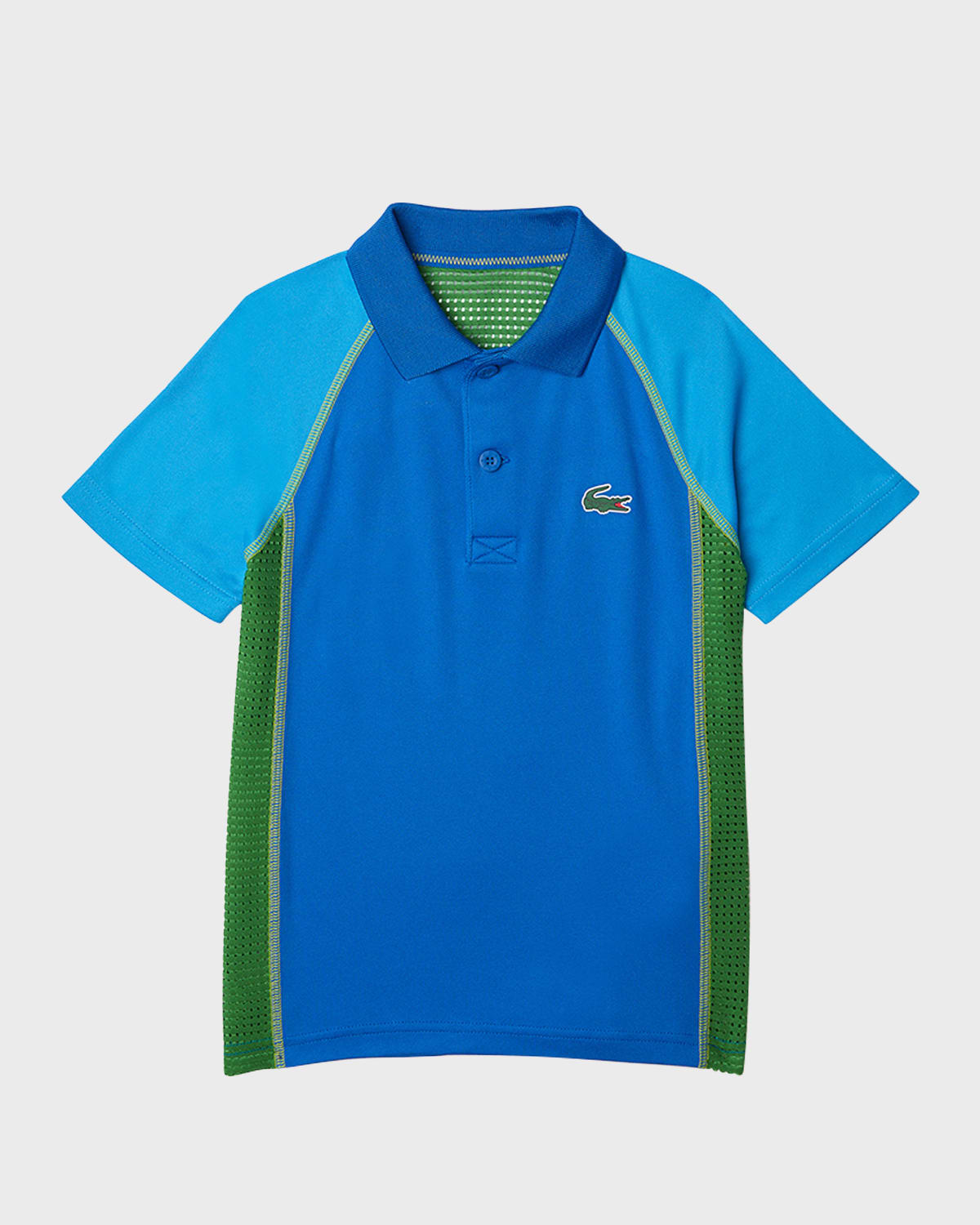 Lacoste Kids' Boy's Color Block Mesh Polo Shirt In Navy